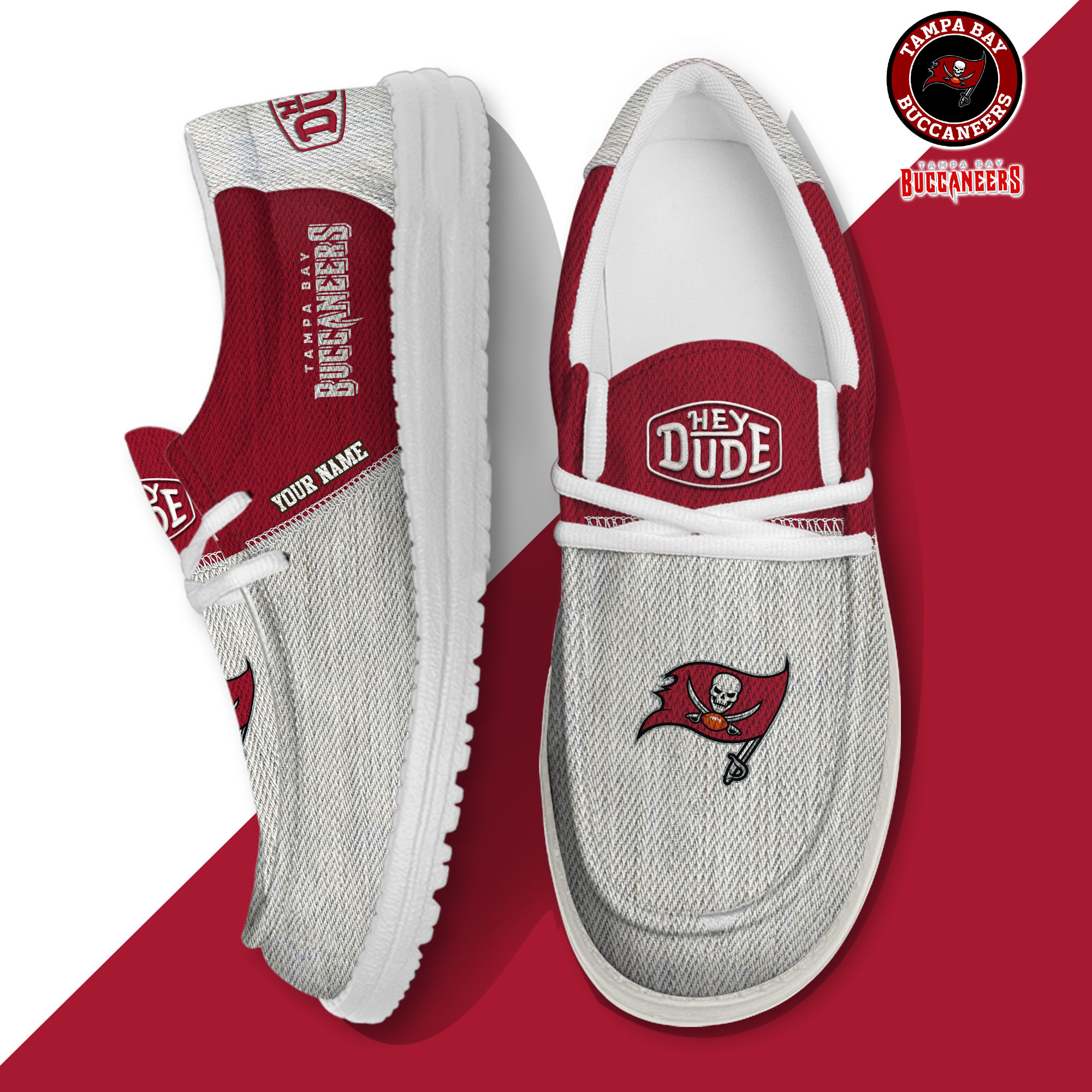 footwearelite tampa bay buccaneers custom name hey dude shoes 64cy9