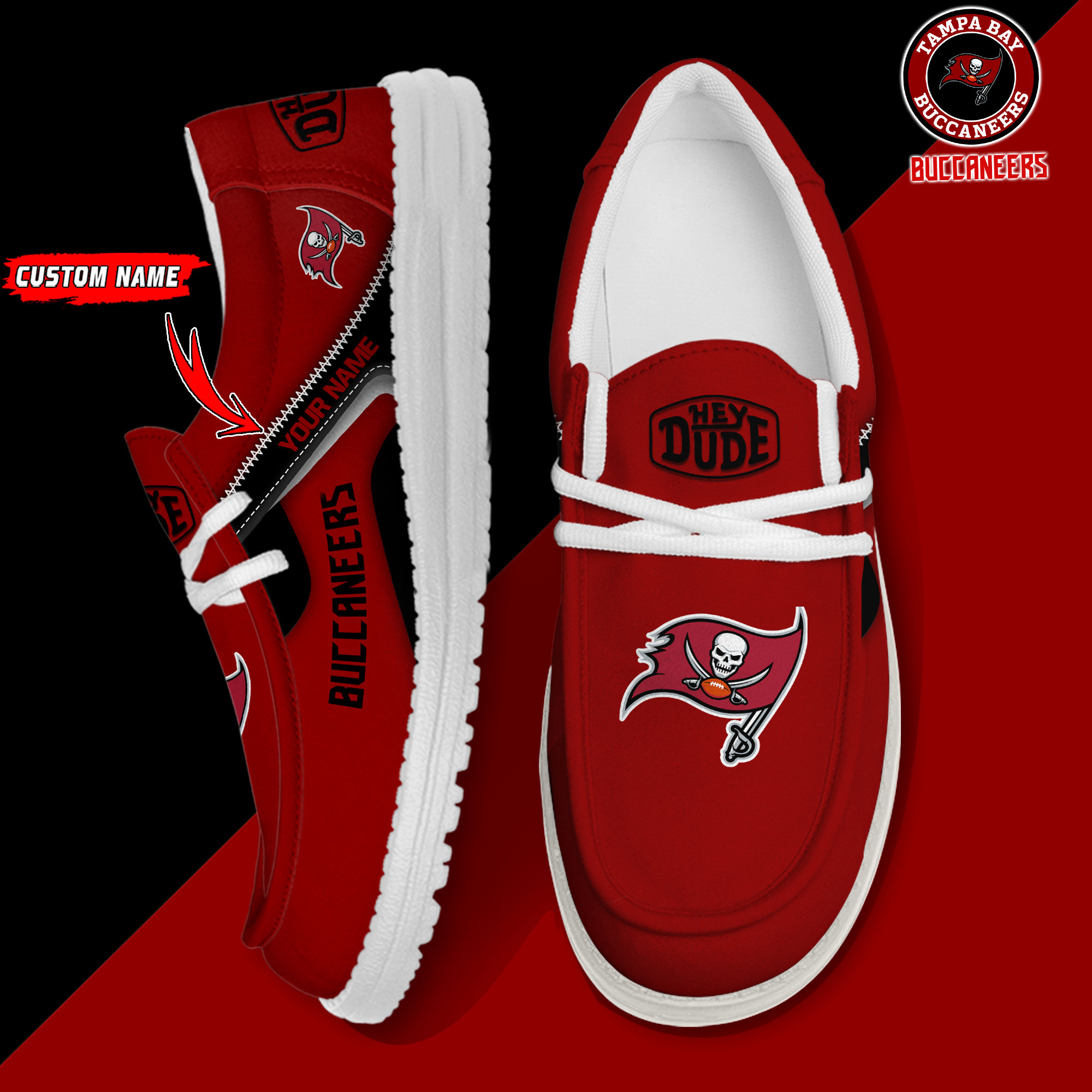 footwearelite tampa bay buccaneers custom name hey dude shoes kcv2j