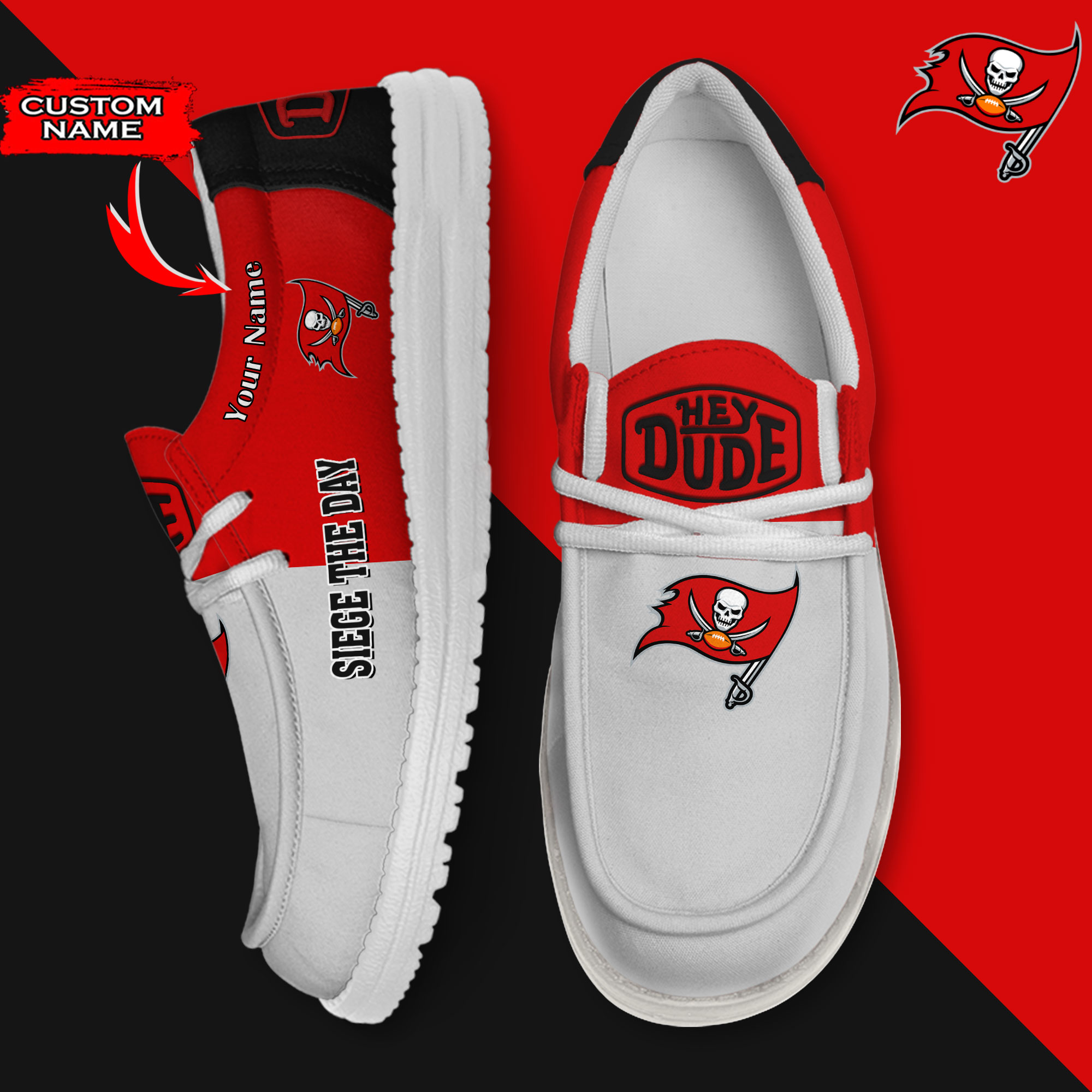 footwearelite tampa bay buccaneers custom name hey dude shoes qztso