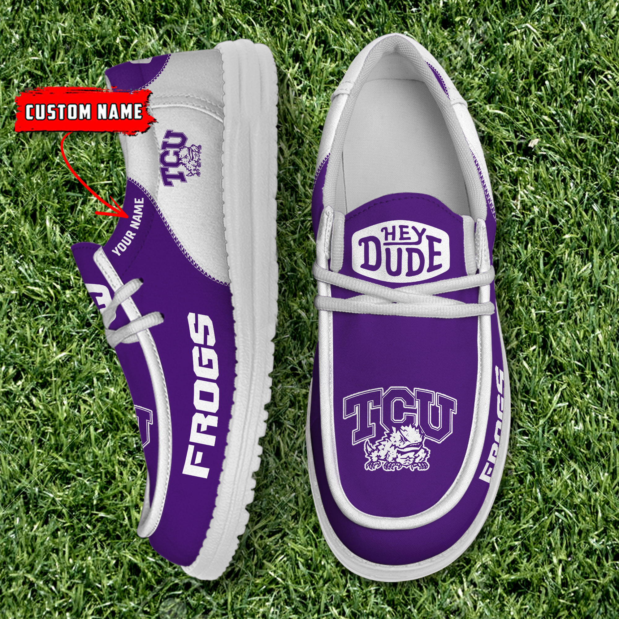 footwearelite tcu horned frogs custom name hey dude shoes qzrea