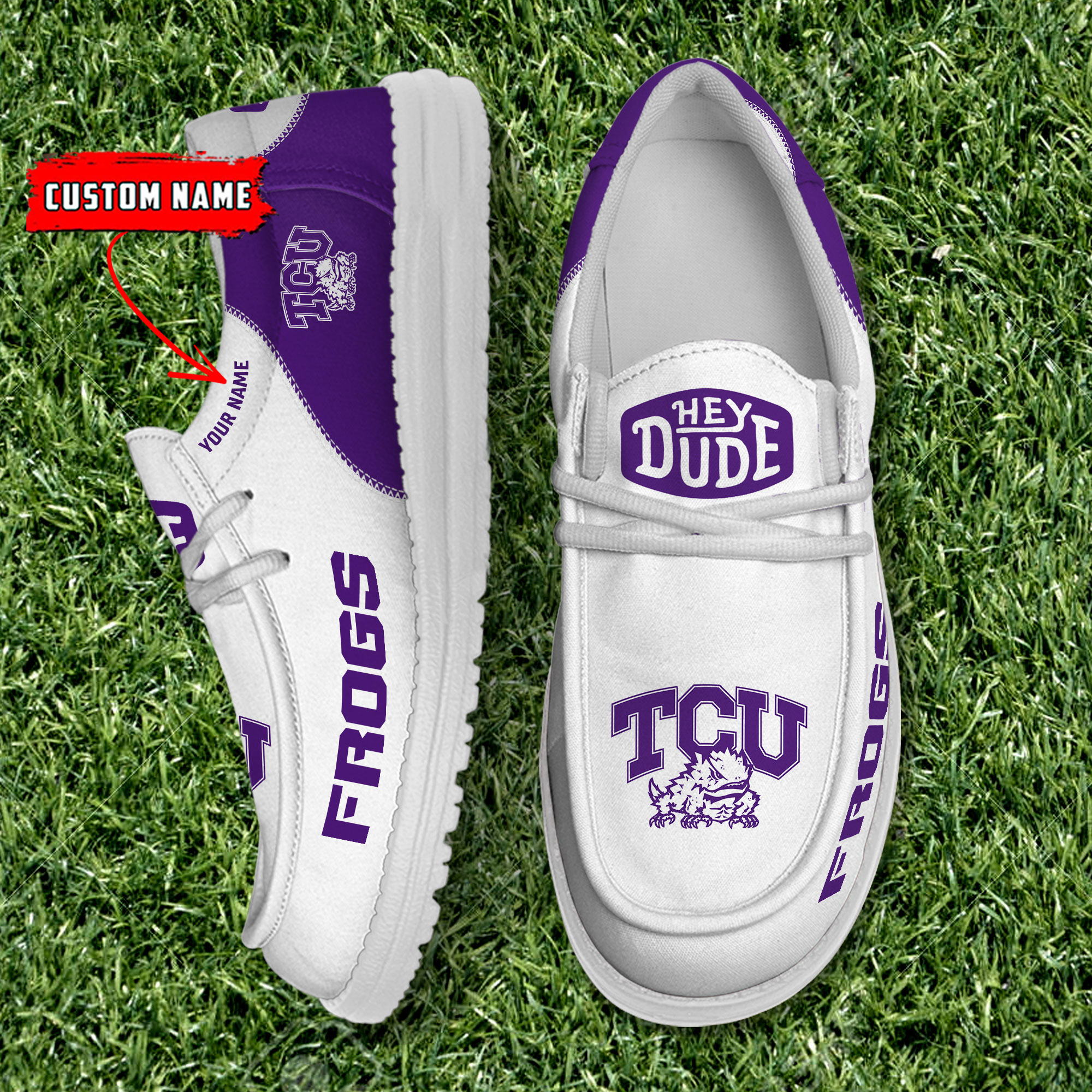 footwearelite tcu horned frogs custom name hey dude shoes r0xiu