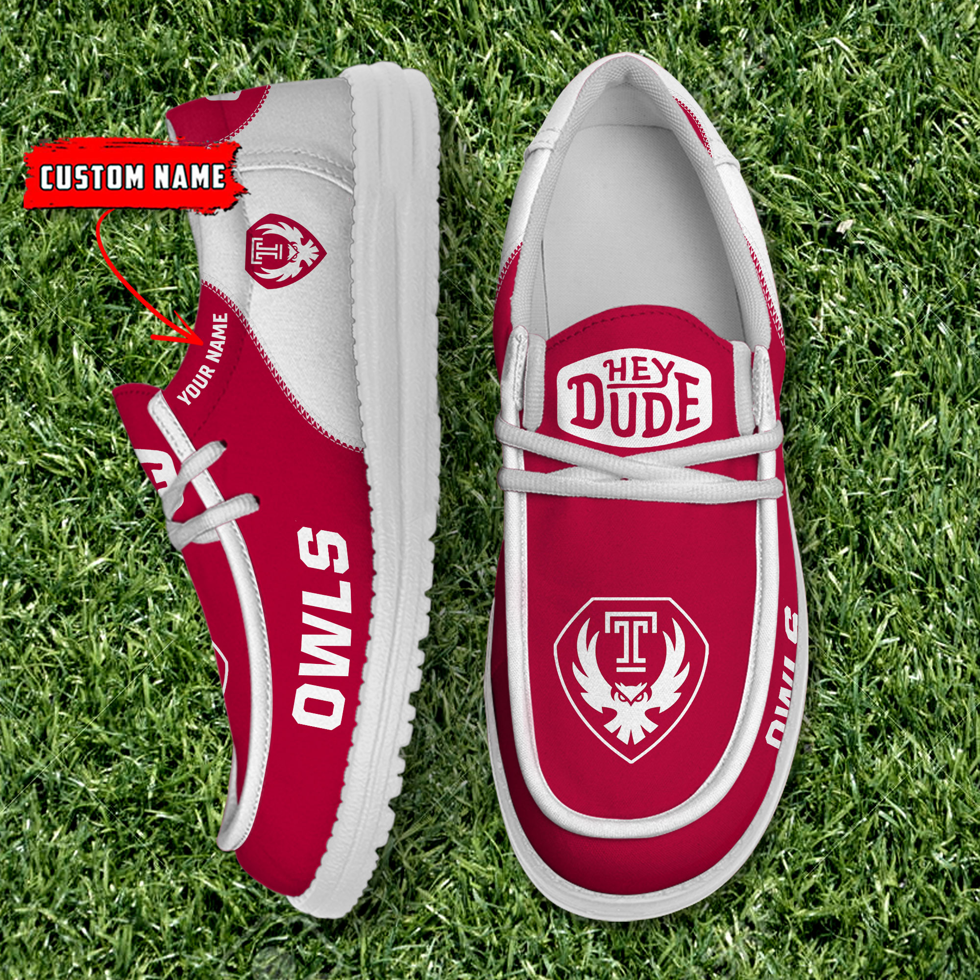 footwearelite temple owls custom name hey dude shoes wudyn