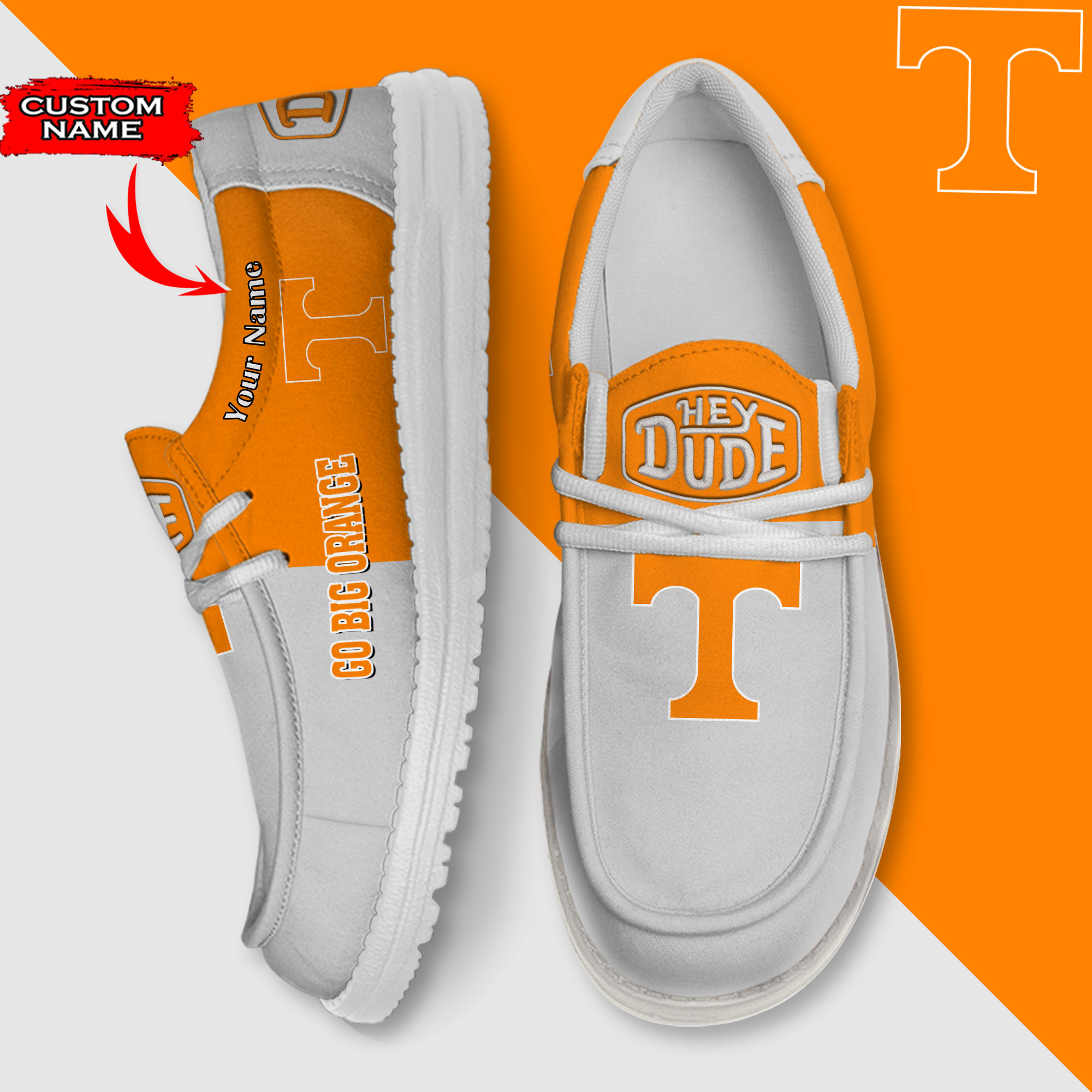 footwearelite tennessee volunteers custom name hey dude shoes mjkgb