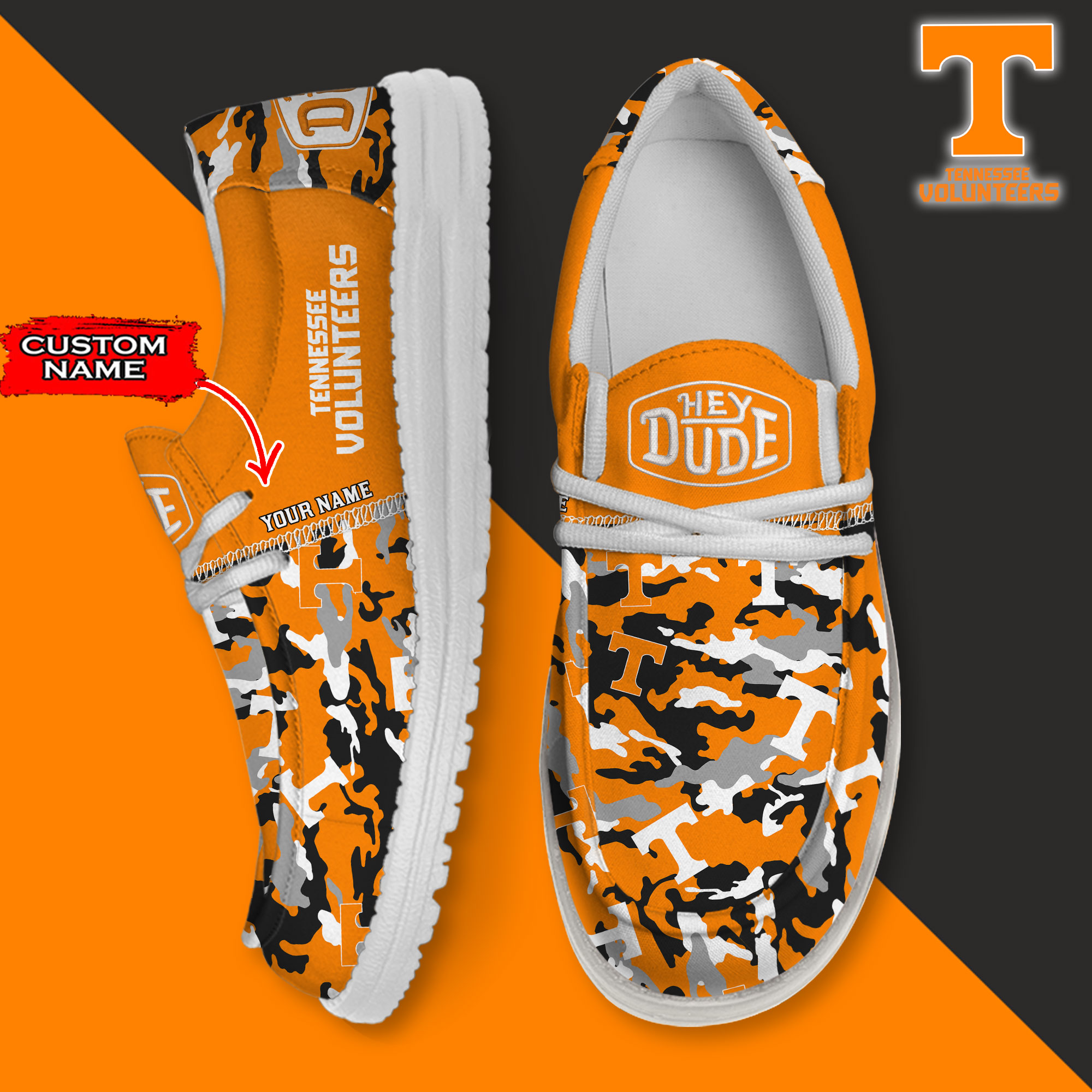 footwearelite tennessee volunteers custom name hey dude shoes q6hfl