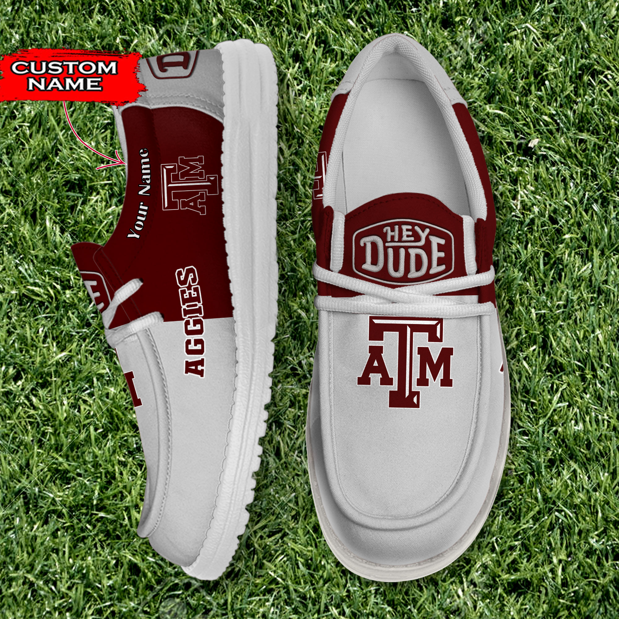 footwearelite texas am aggies custom name hey dude shoes pawdy