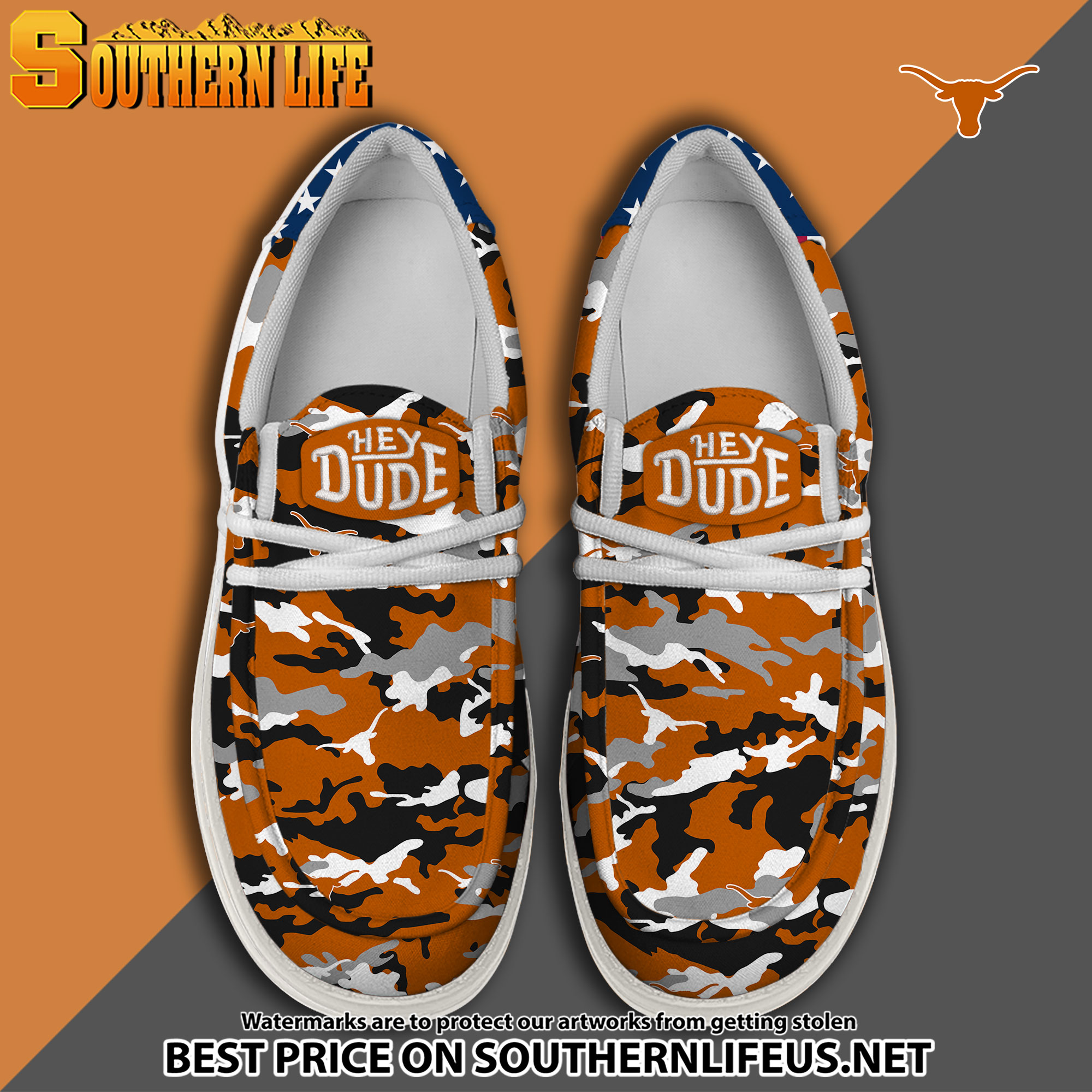 footwearelite texas longhorns custom name hey dude shoes bfgbk