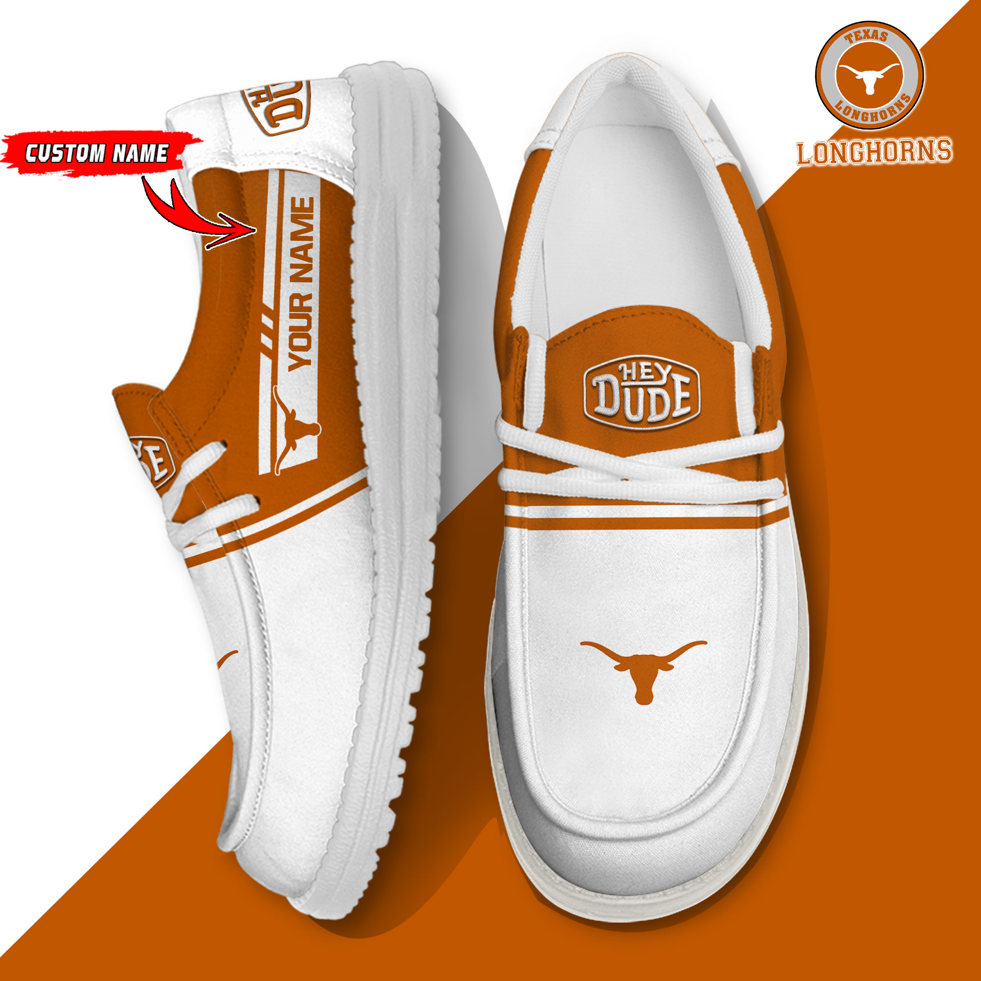 footwearelite texas longhorns custom name hey dude shoes fyi4p