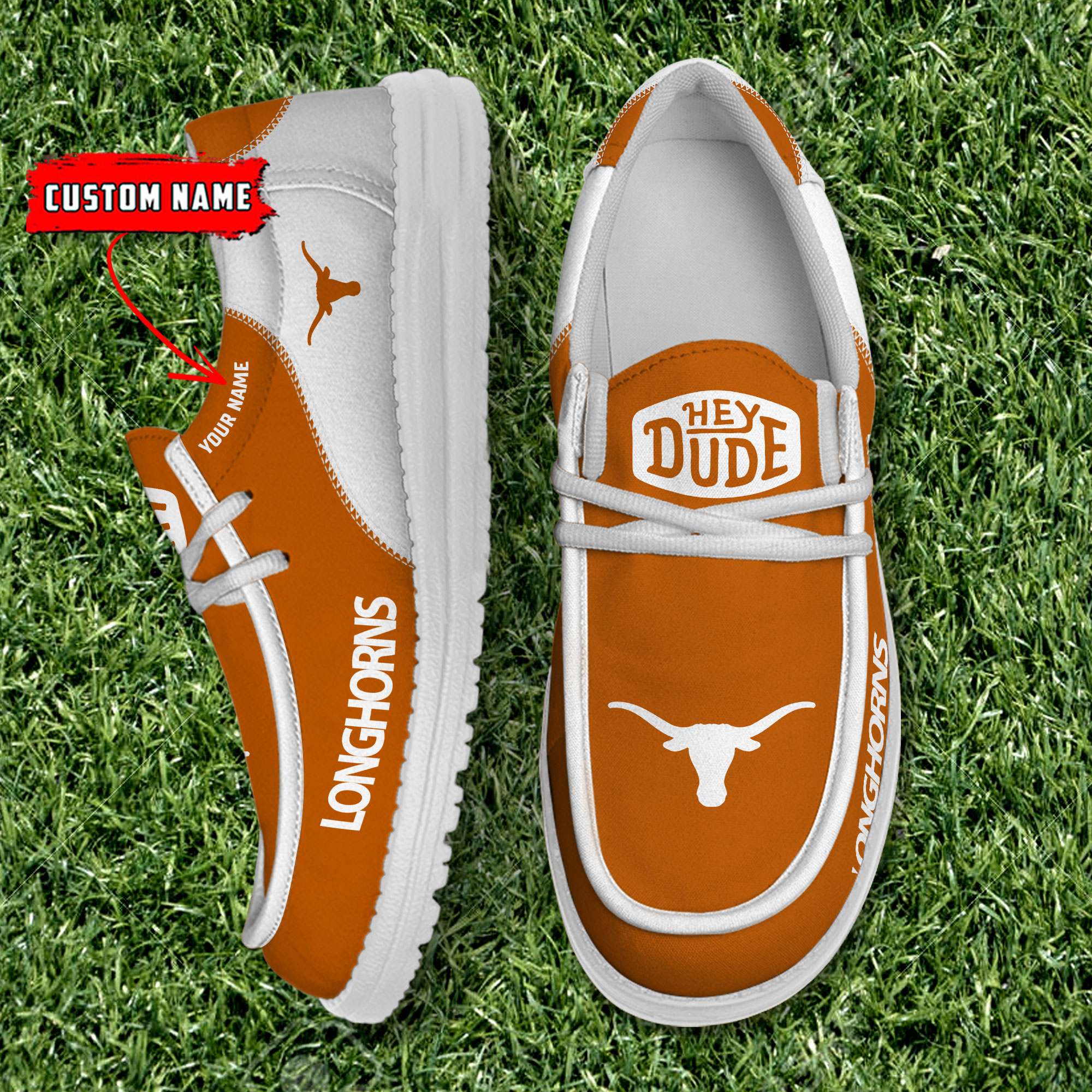 footwearelite texas longhorns custom name hey dude shoes limot