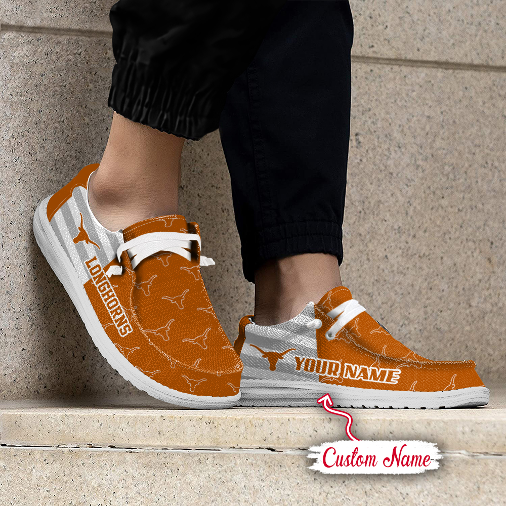 footwearelite texas longhorns custom name hey dude shoes nno1b