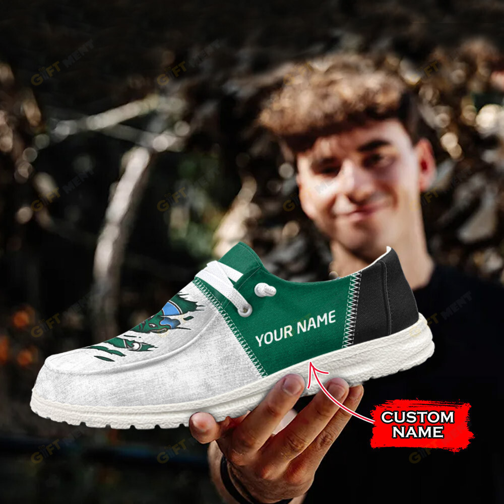 footwearelite tulane green wave custom name hey dude shoes 84o20