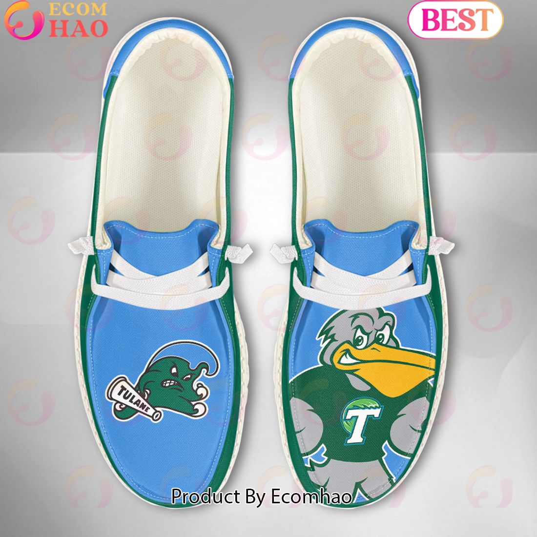 footwearelite tulane green wave custom name hey dude shoes ag8pz