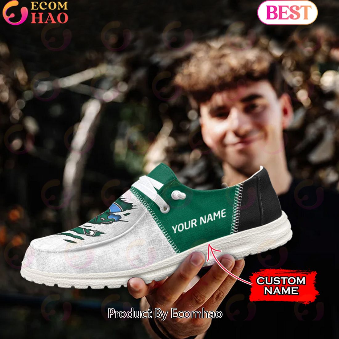 footwearelite tulane green wave custom name hey dude shoes idlmv