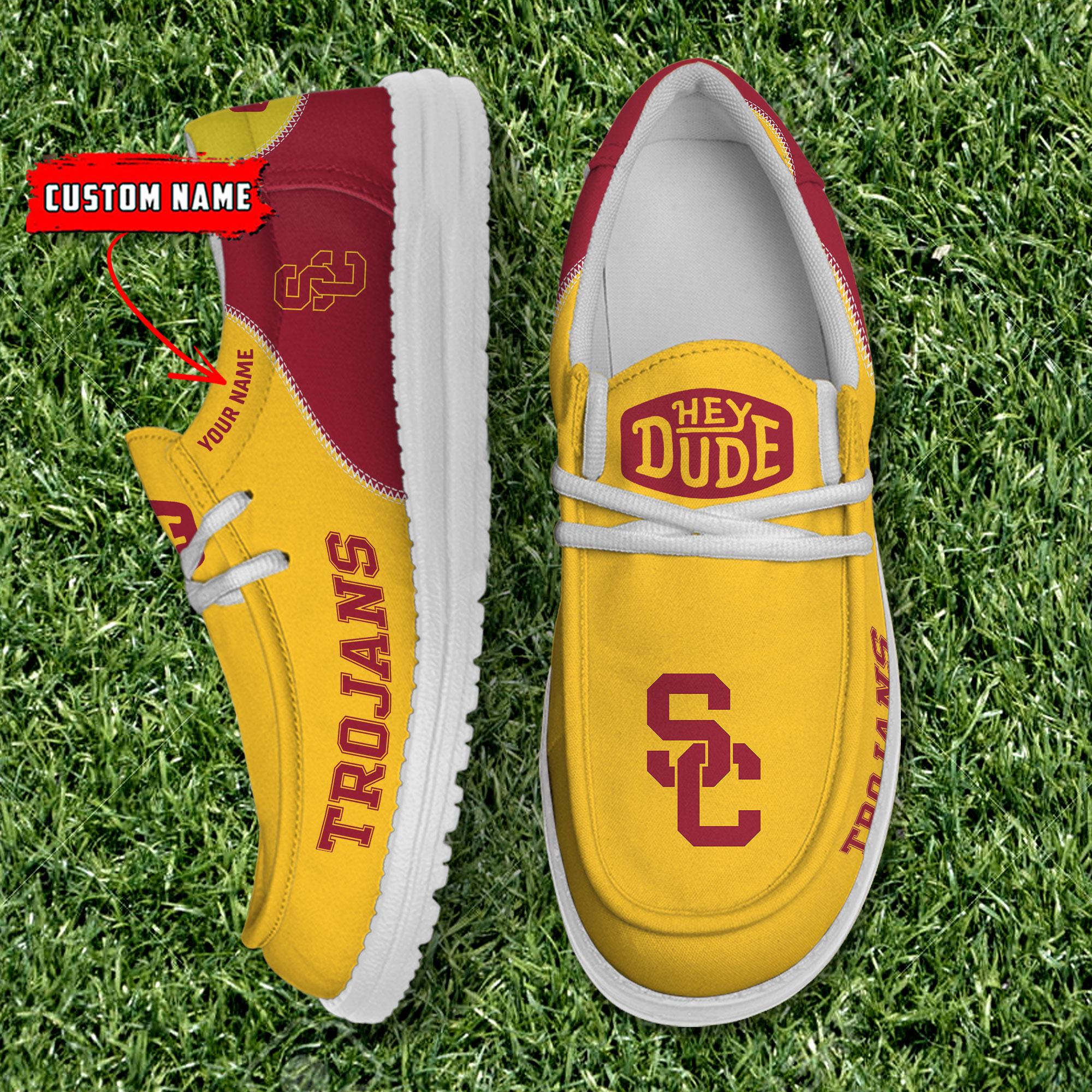 footwearelite usc trojans custom name hey dude shoes 26bsl