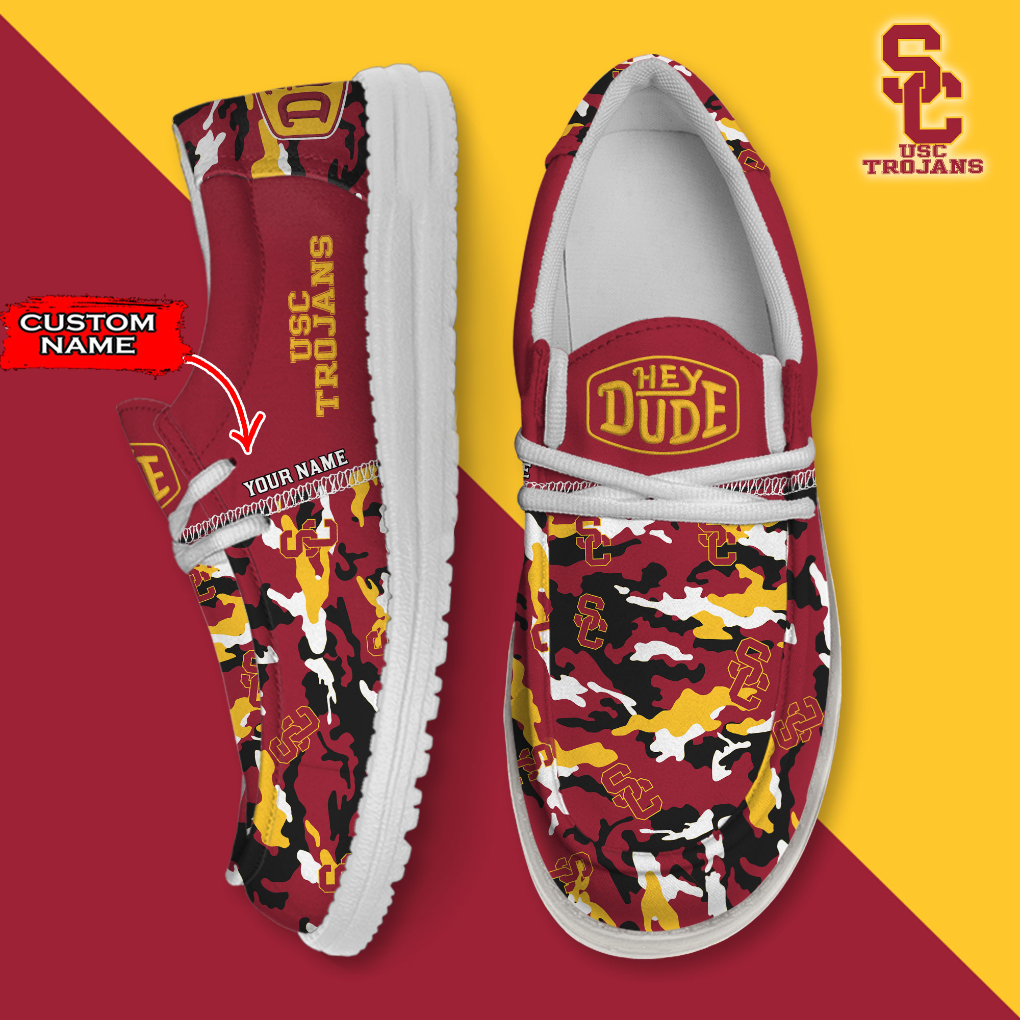 footwearelite usc trojans custom name hey dude shoes g7jcq