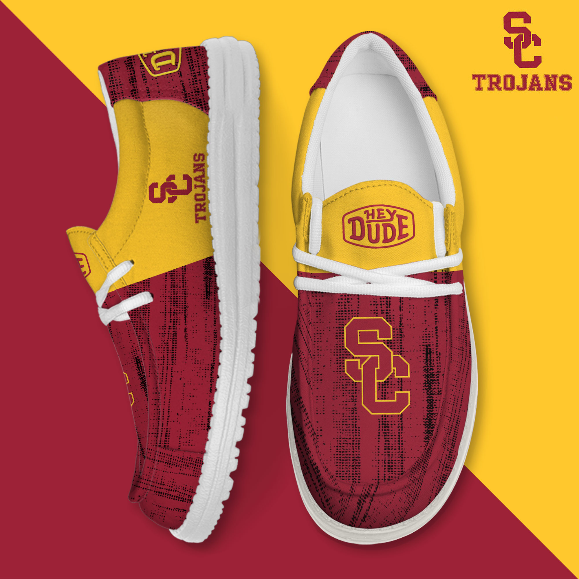 footwearelite usc trojans custom name hey dude shoes lrkmn