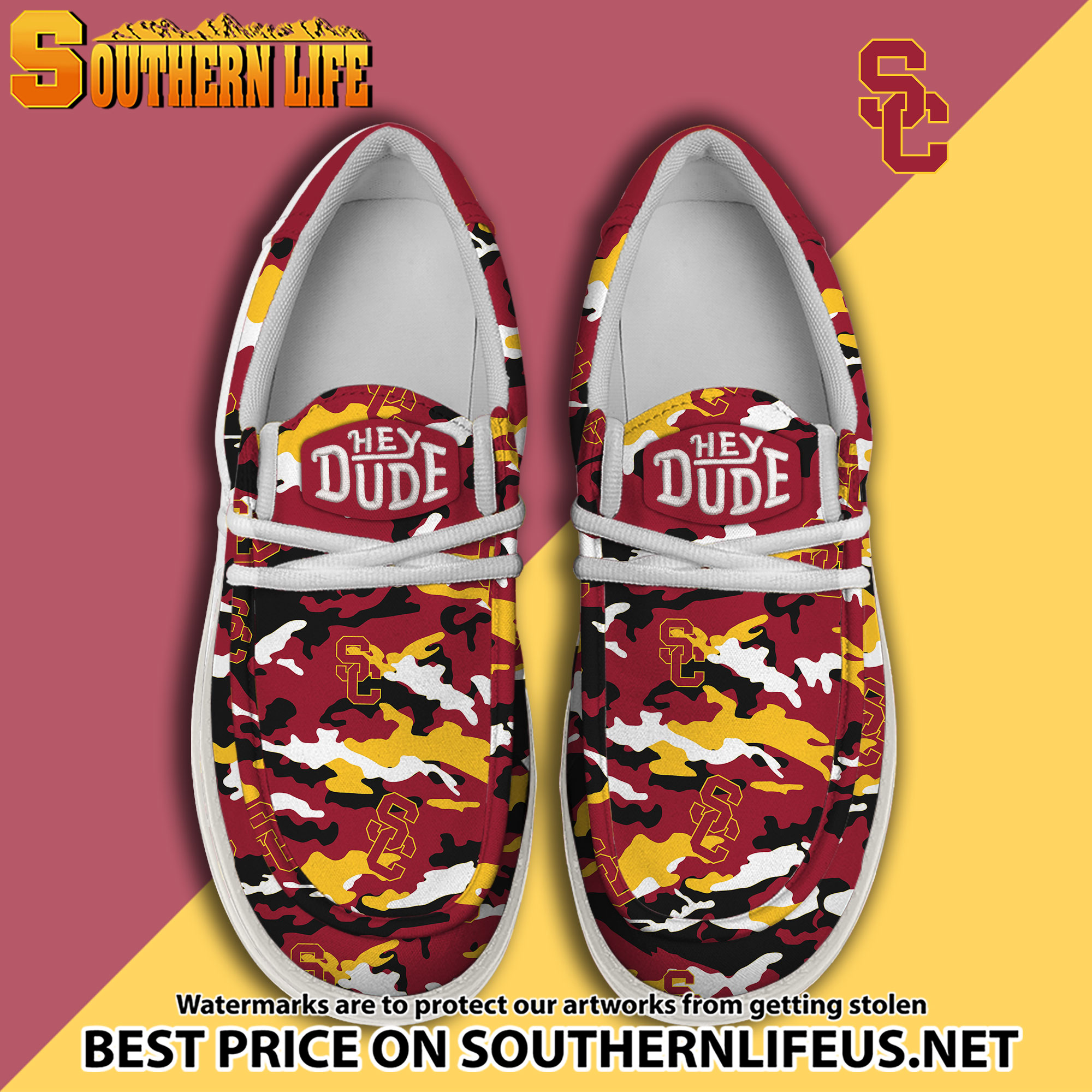 footwearelite usc trojans custom name hey dude shoes tdls6