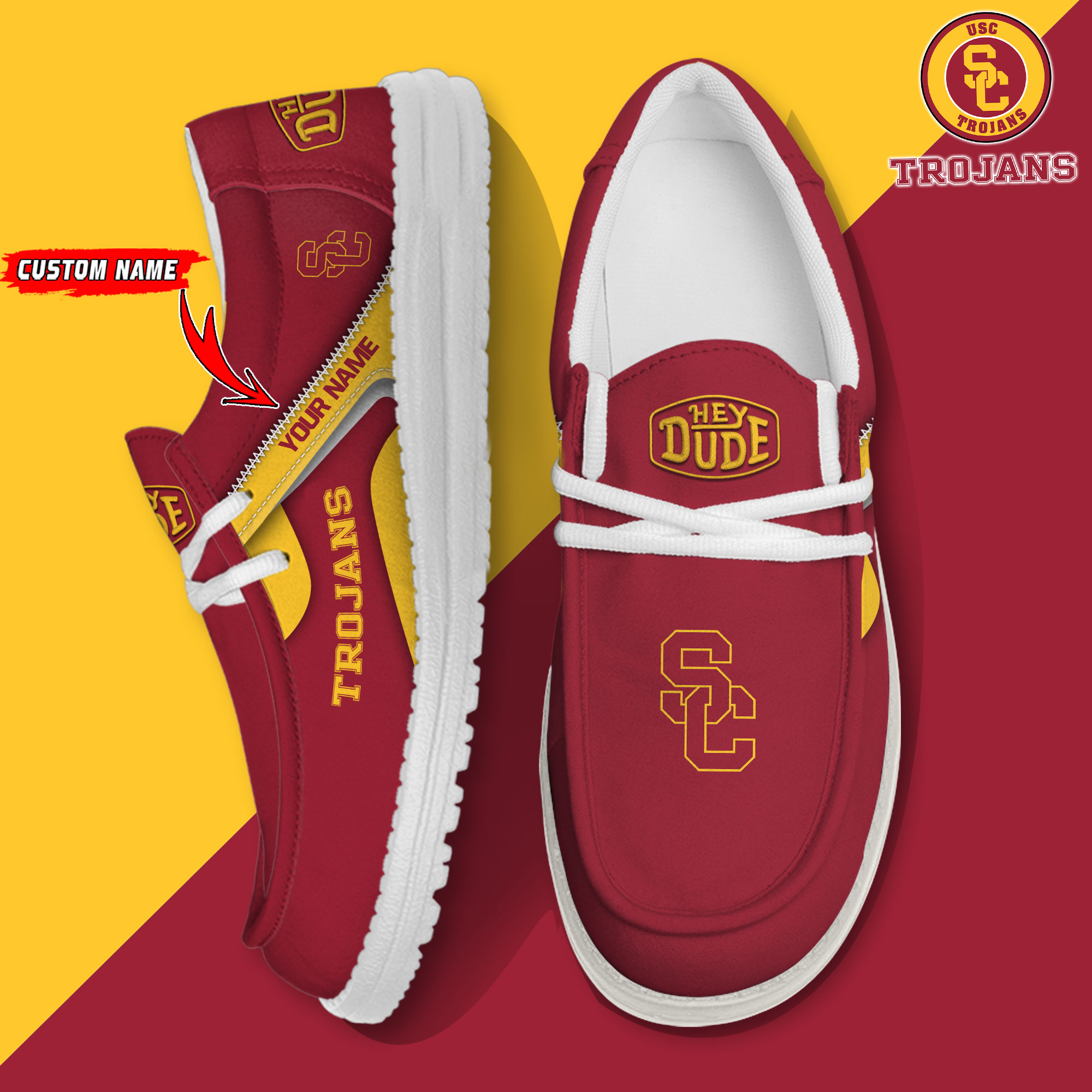 footwearelite usc trojans custom name hey dude shoes v7vf0