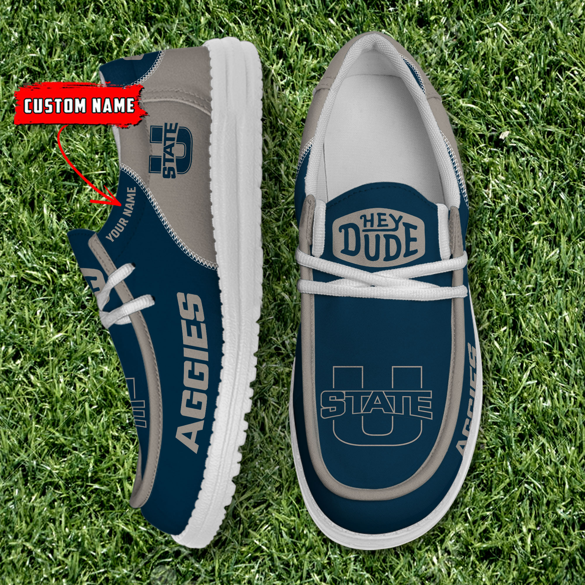 footwearelite utah state aggies custom name hey dude shoes 6zgxo