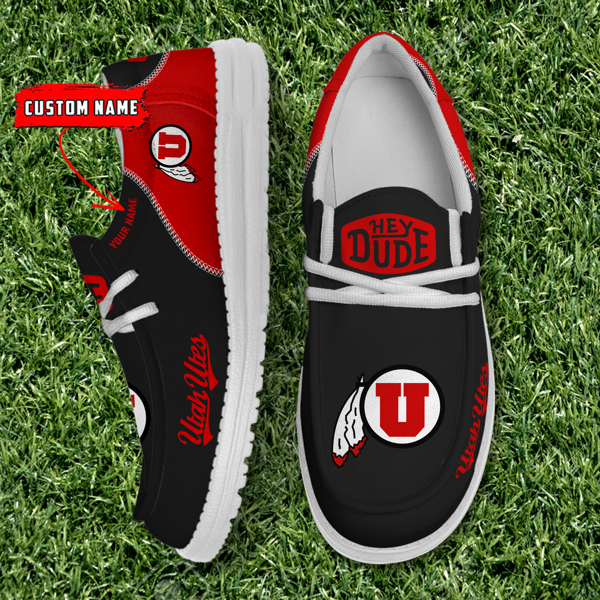 footwearelite utah utes custom name hey dude shoes 1ozhx