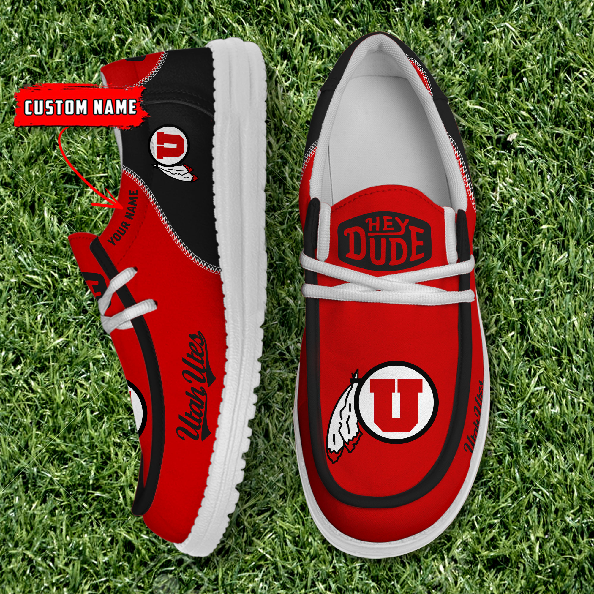 footwearelite utah utes custom name hey dude shoes b7wyc