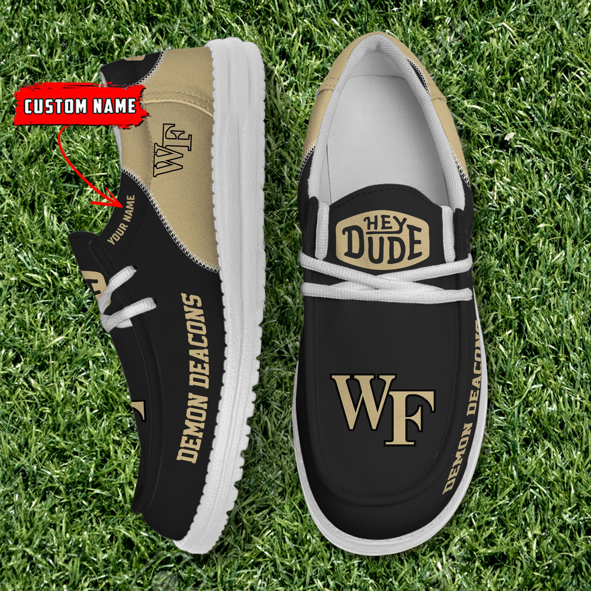 footwearelite wake forest demon deacons custom name hey dude shoes rolxt