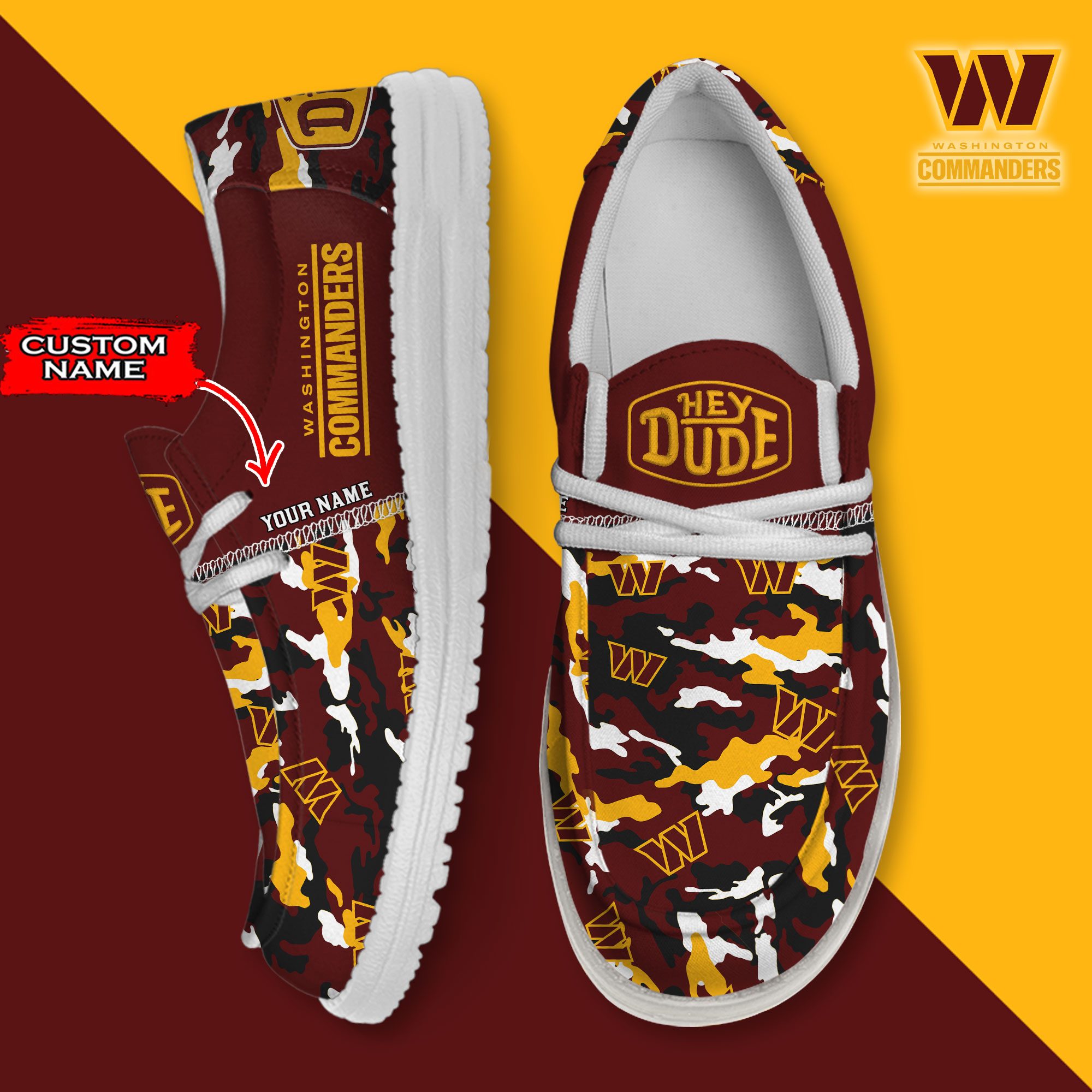 footwearelite washington commanders custom name hey dude shoes c0lyc