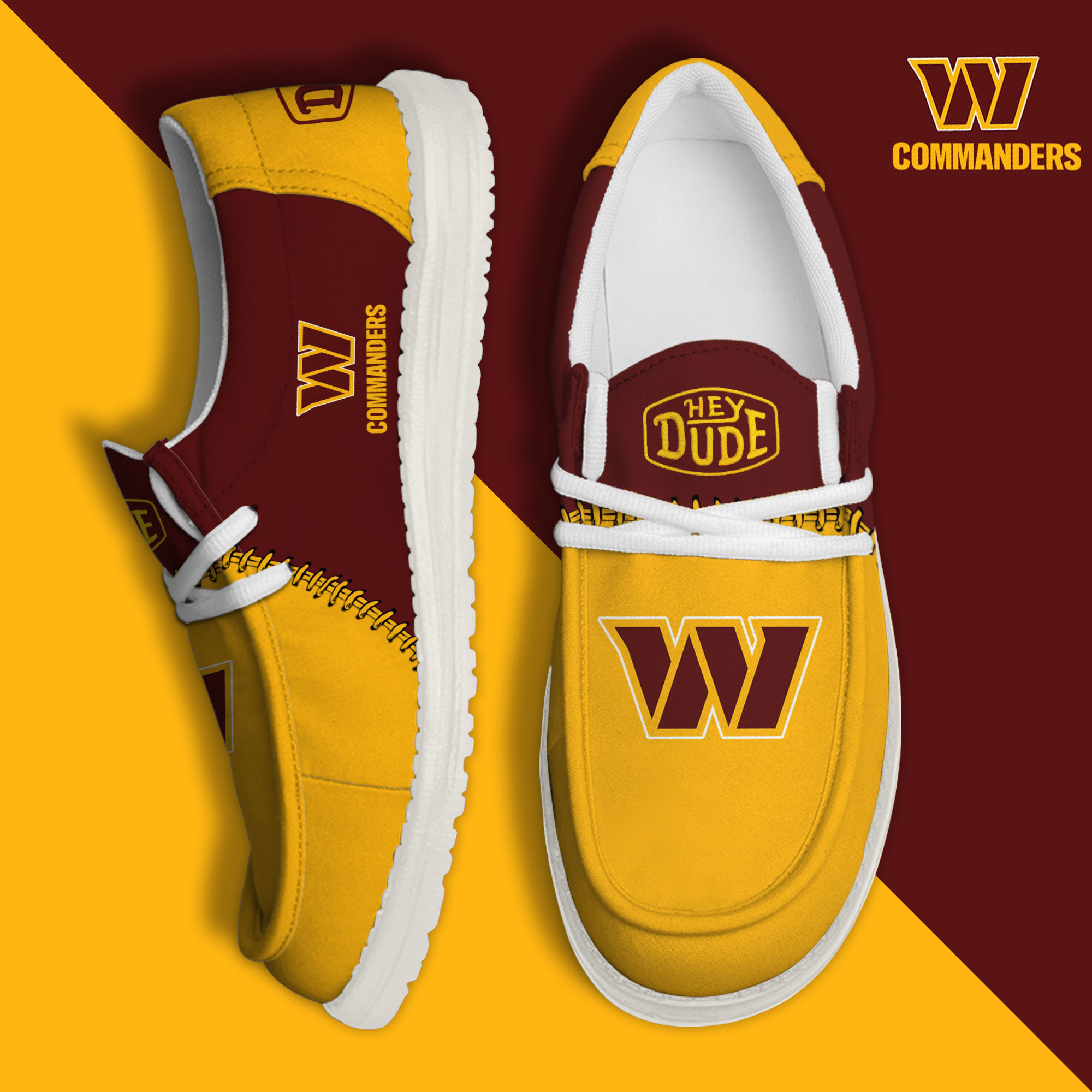 footwearelite washington commanders custom name hey dude shoes h64xe