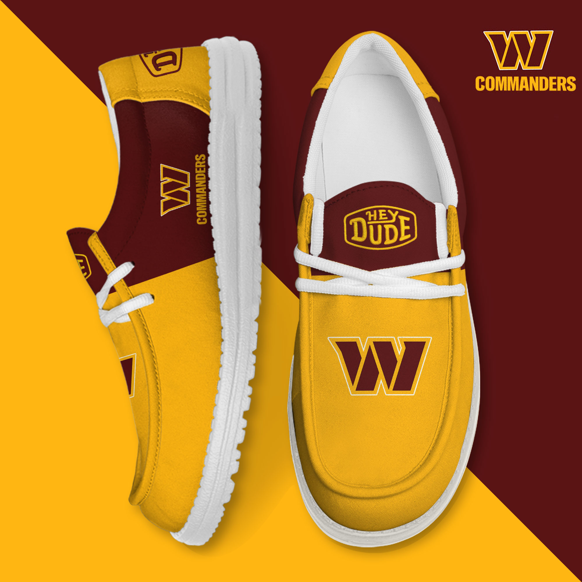 footwearelite washington commanders custom name hey dude shoes j2jzf