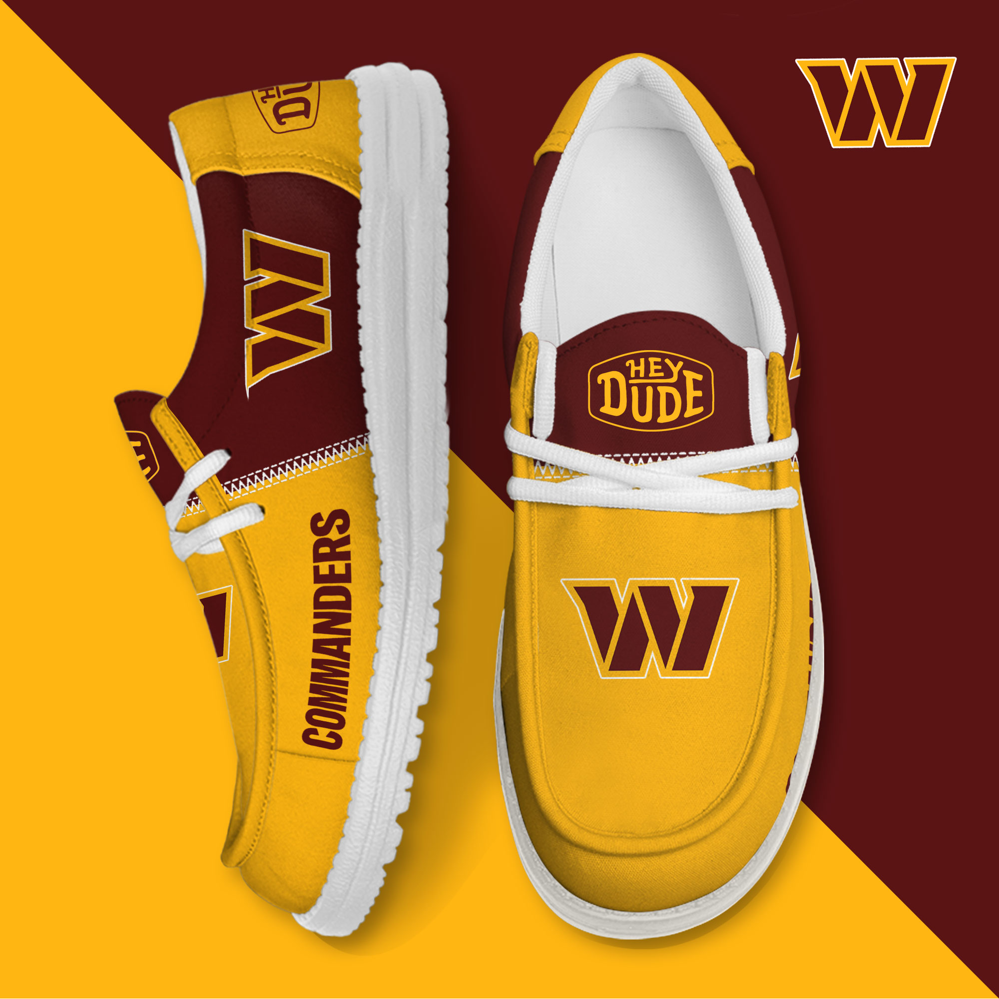 footwearelite washington commanders custom name hey dude shoes ke7m8