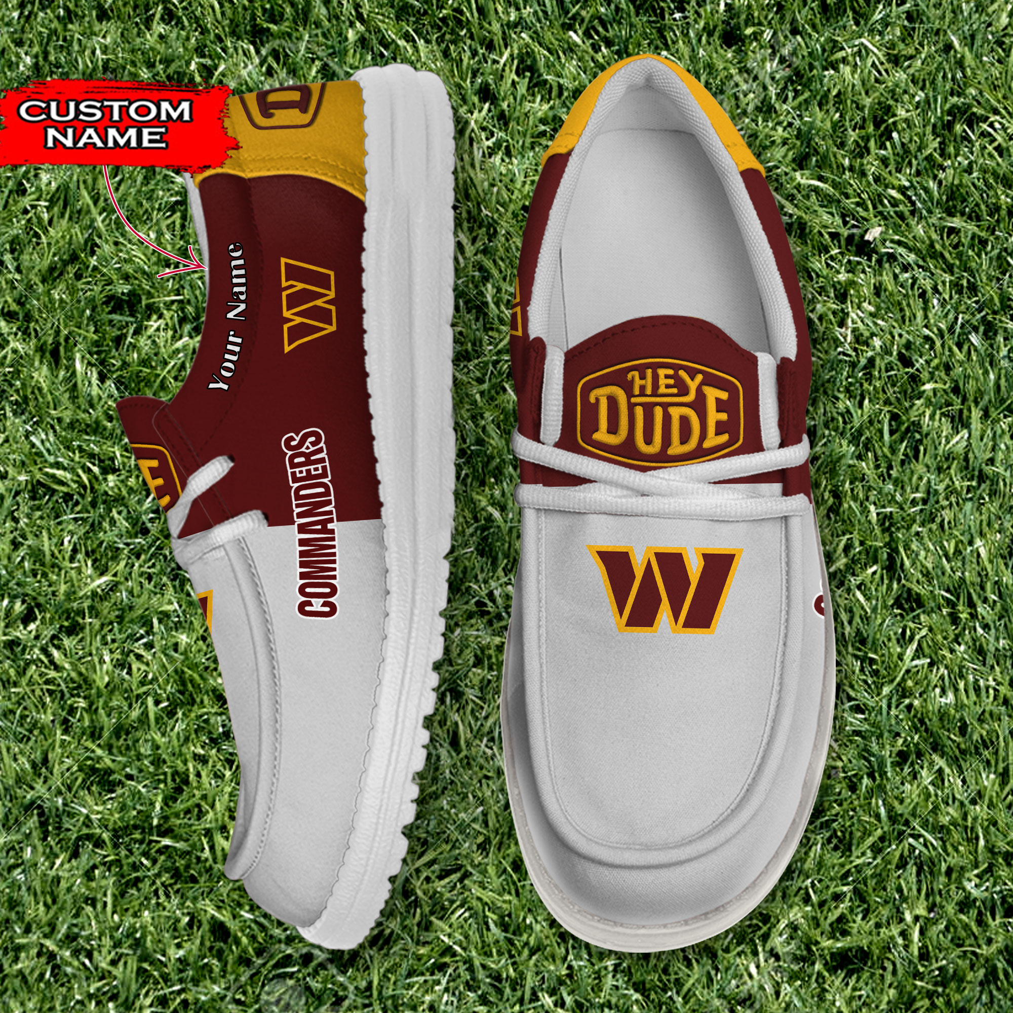 footwearelite washington commanders custom name hey dude shoes mdgcx