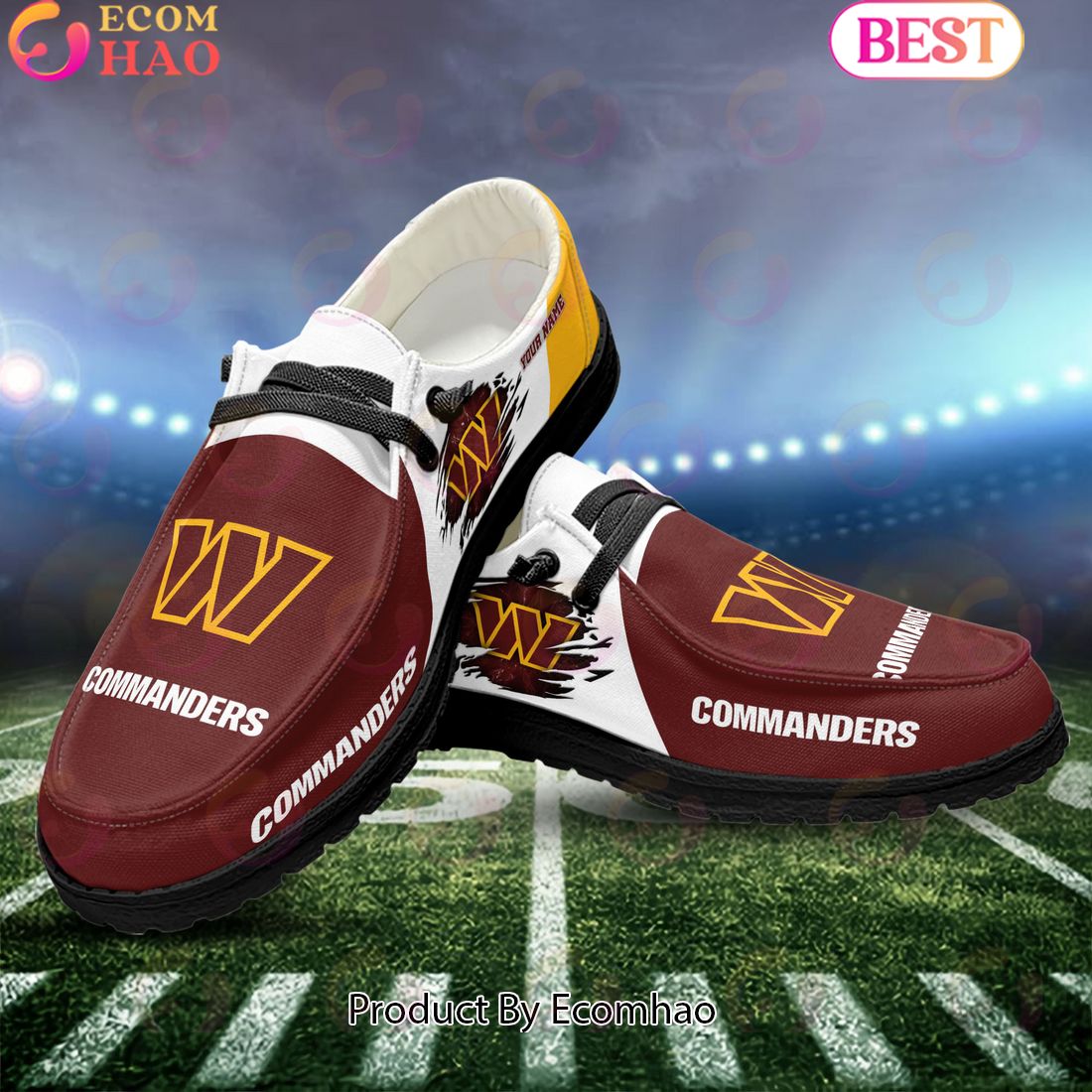 footwearelite washington commanders custom name hey dude shoes zu0p9