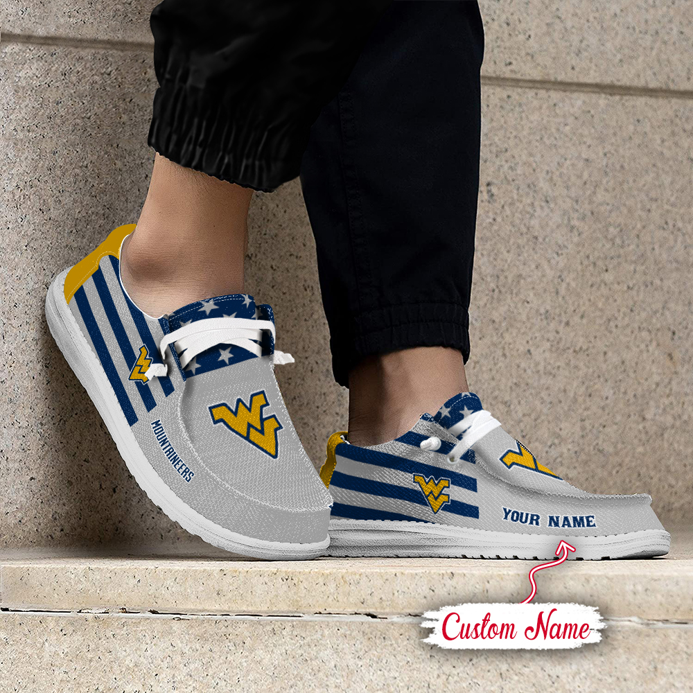 footwearelite west virginia mountaineers custom name hey dude shoes 9xxcv