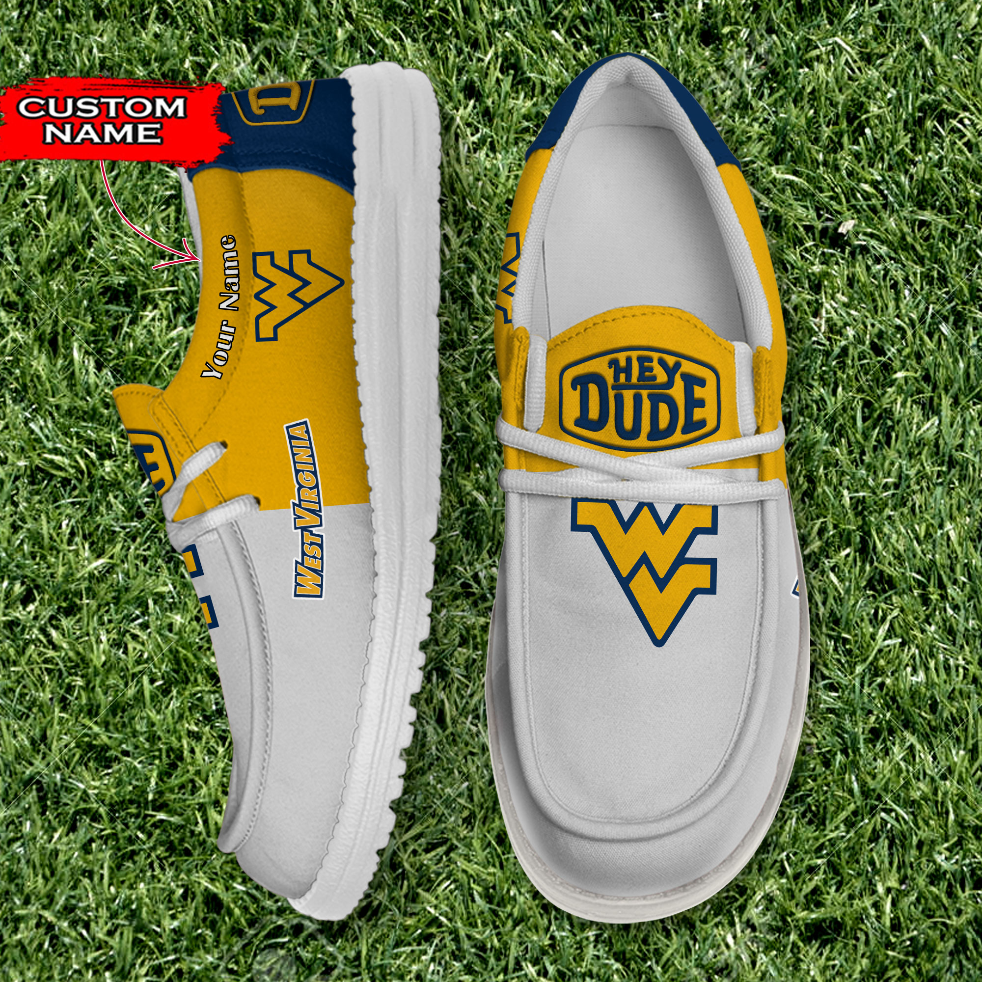 footwearelite west virginia mountaineers custom name hey dude shoes lnw2d