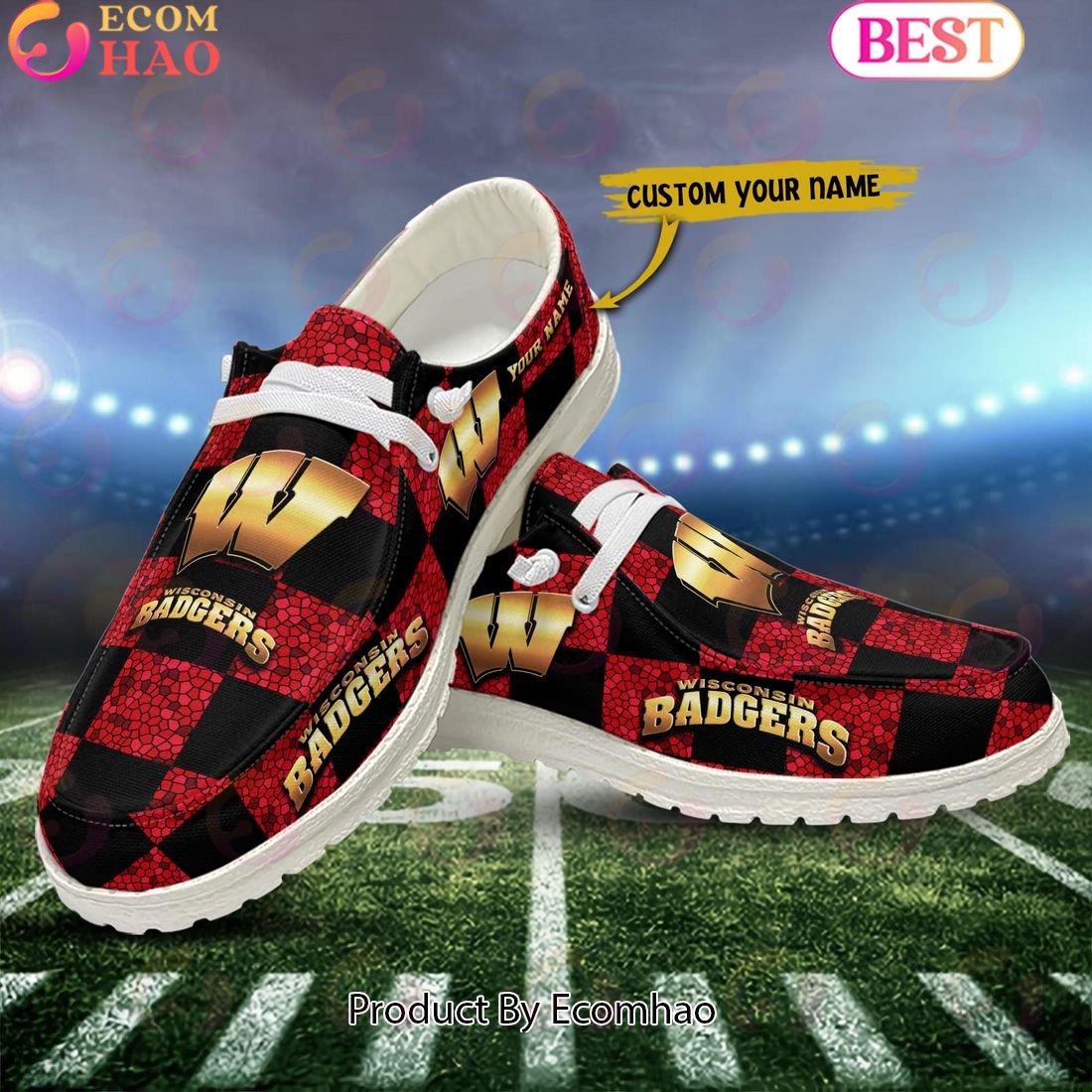 footwearelite wisconsin badgers custom name hey dude shoes 92kqz