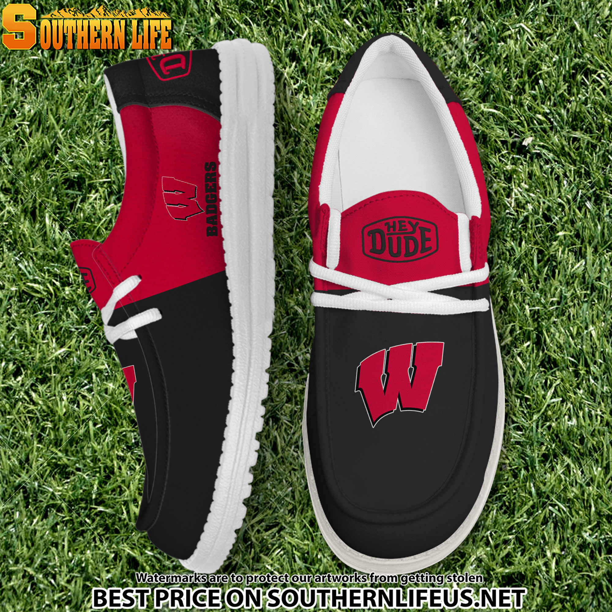 footwearelite wisconsin badgers custom name hey dude shoes d3kiu