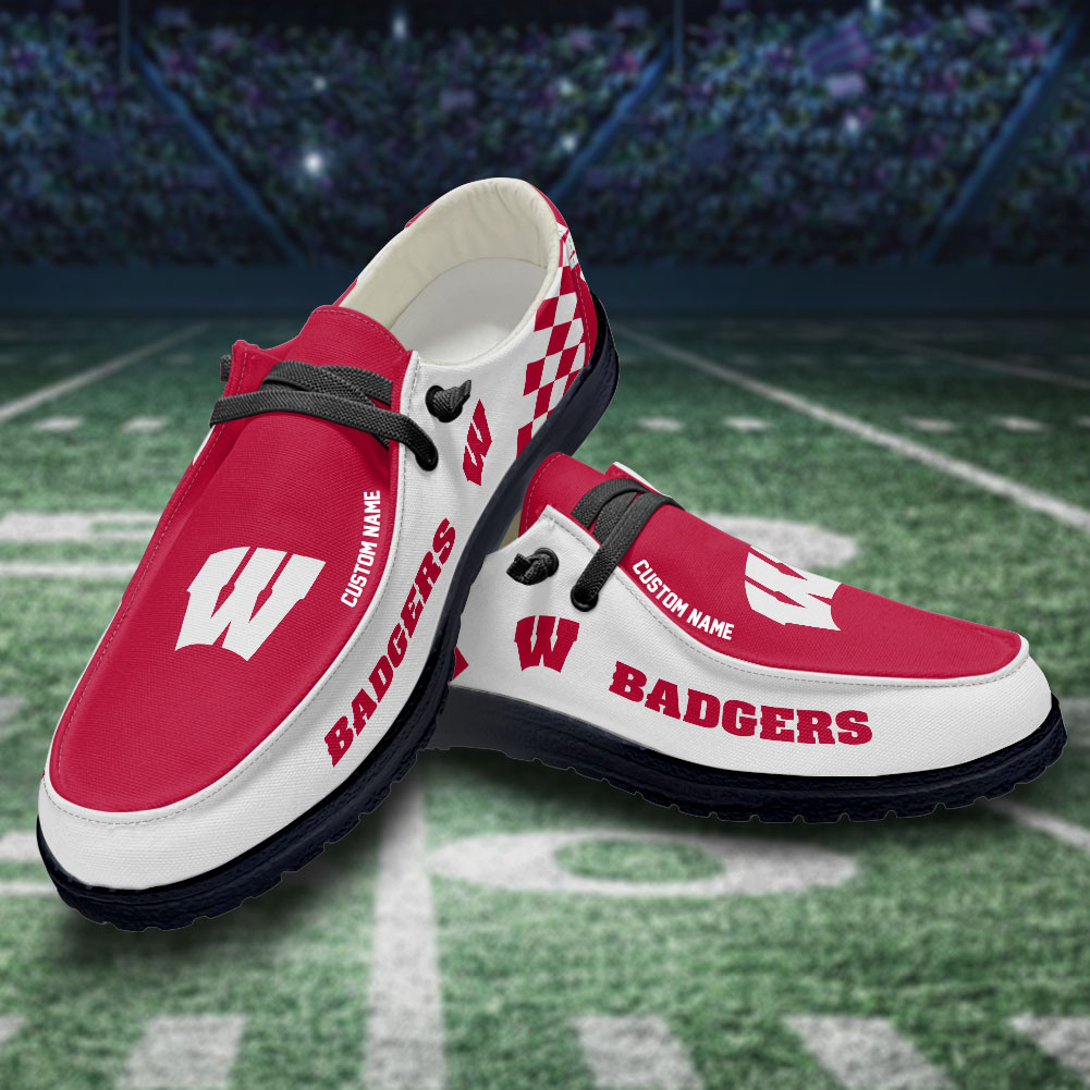 footwearelite wisconsin badgers custom name hey dude shoes ddf4w