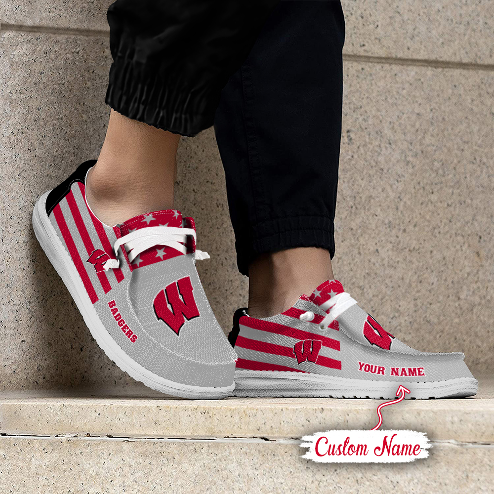 footwearelite wisconsin badgers custom name hey dude shoes rgyxa