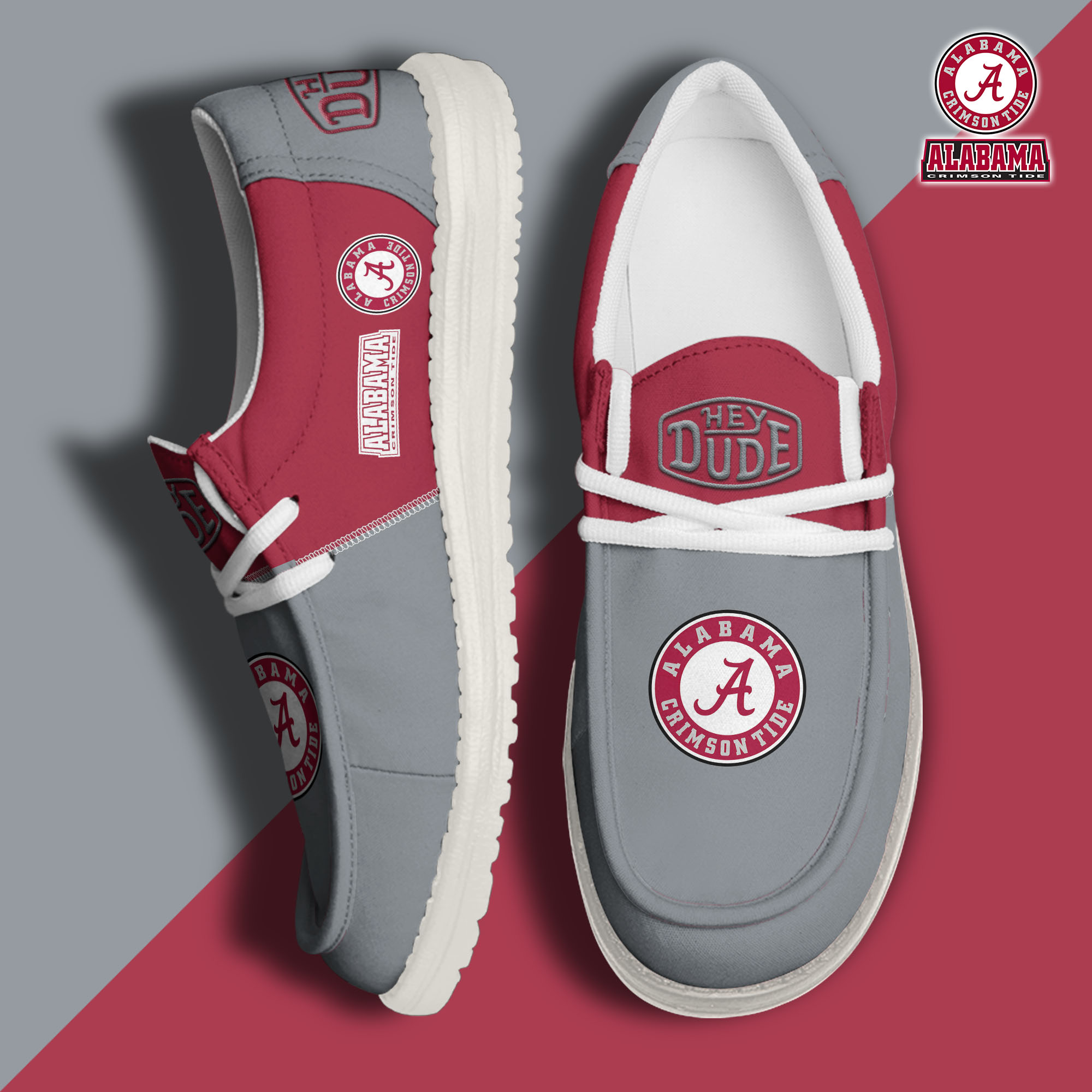 footwearelitealabama crimson tide custom name hey dude shoes wbafn