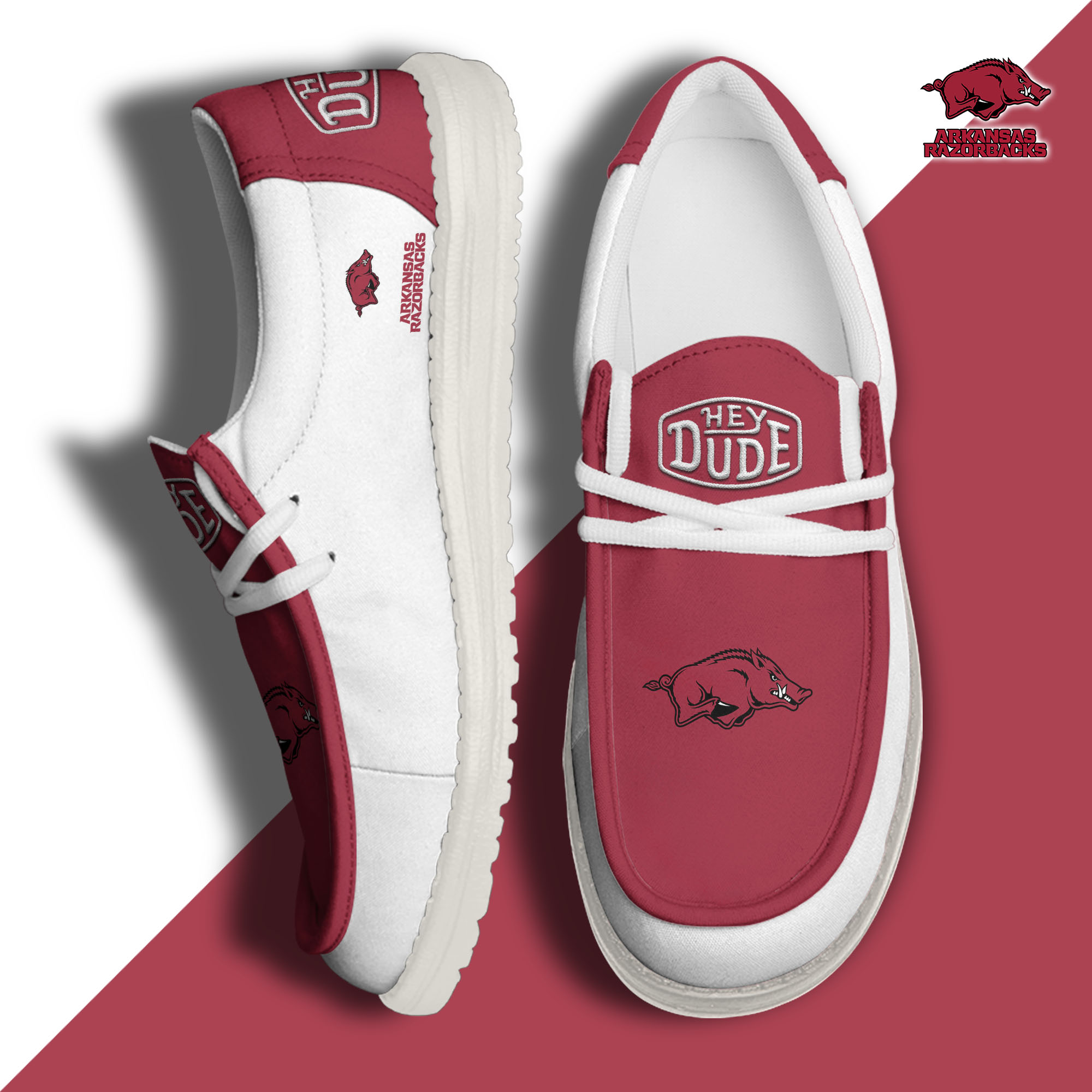 footwearelitearkansas razorbacks custom name hey dude shoes 4v3cw