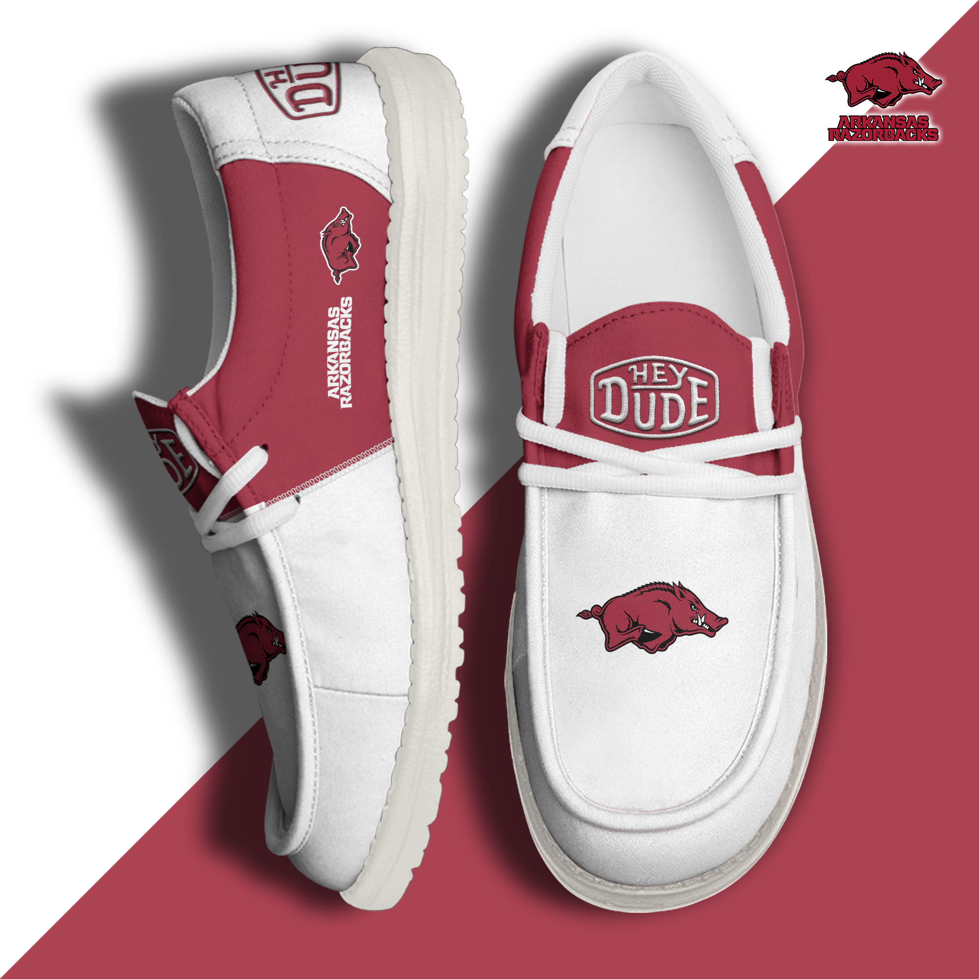 footwearelitearkansas razorbacks custom name hey dude shoes mrqoo