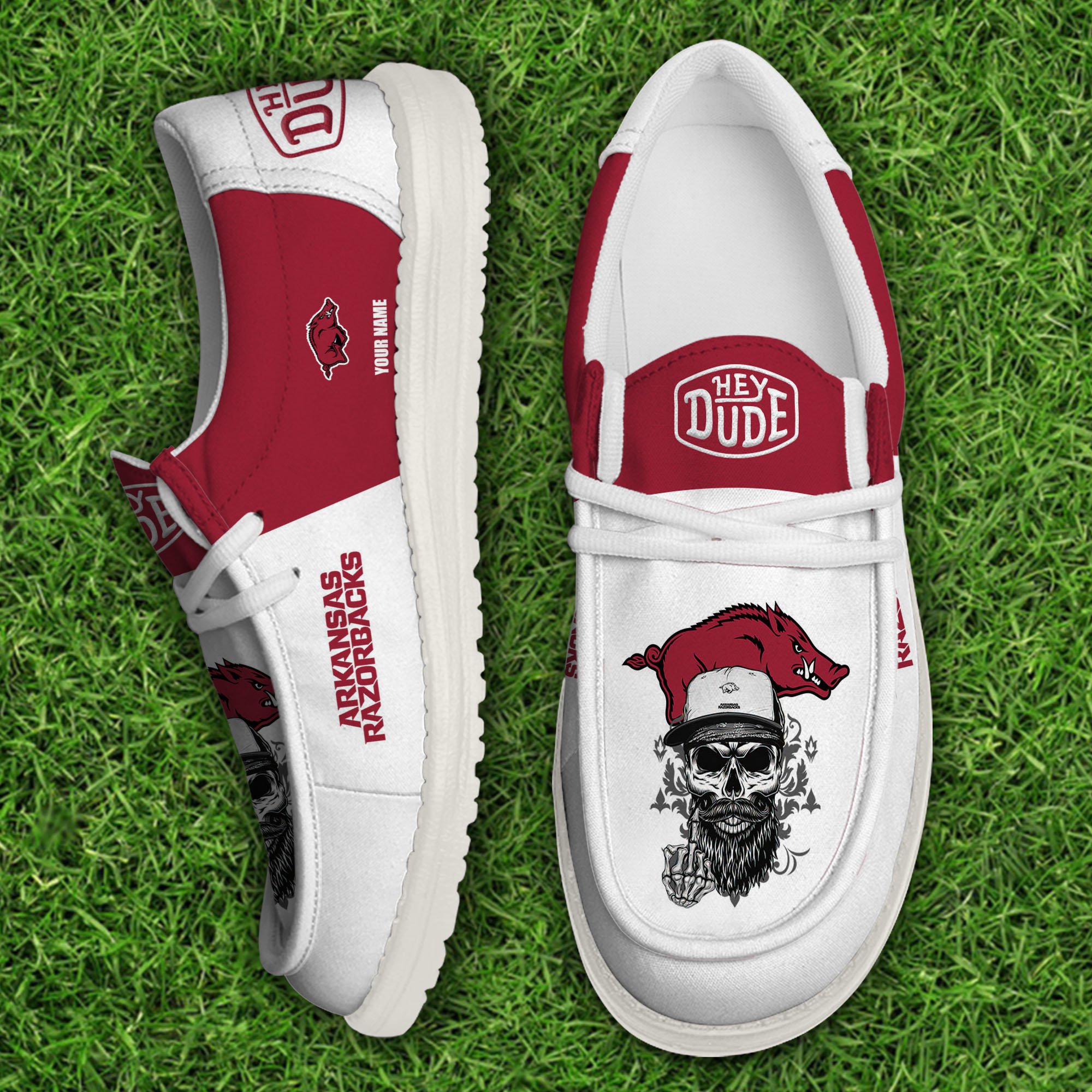 footwearelitearkansas razorbacks custom name hey dude shoes pggfa