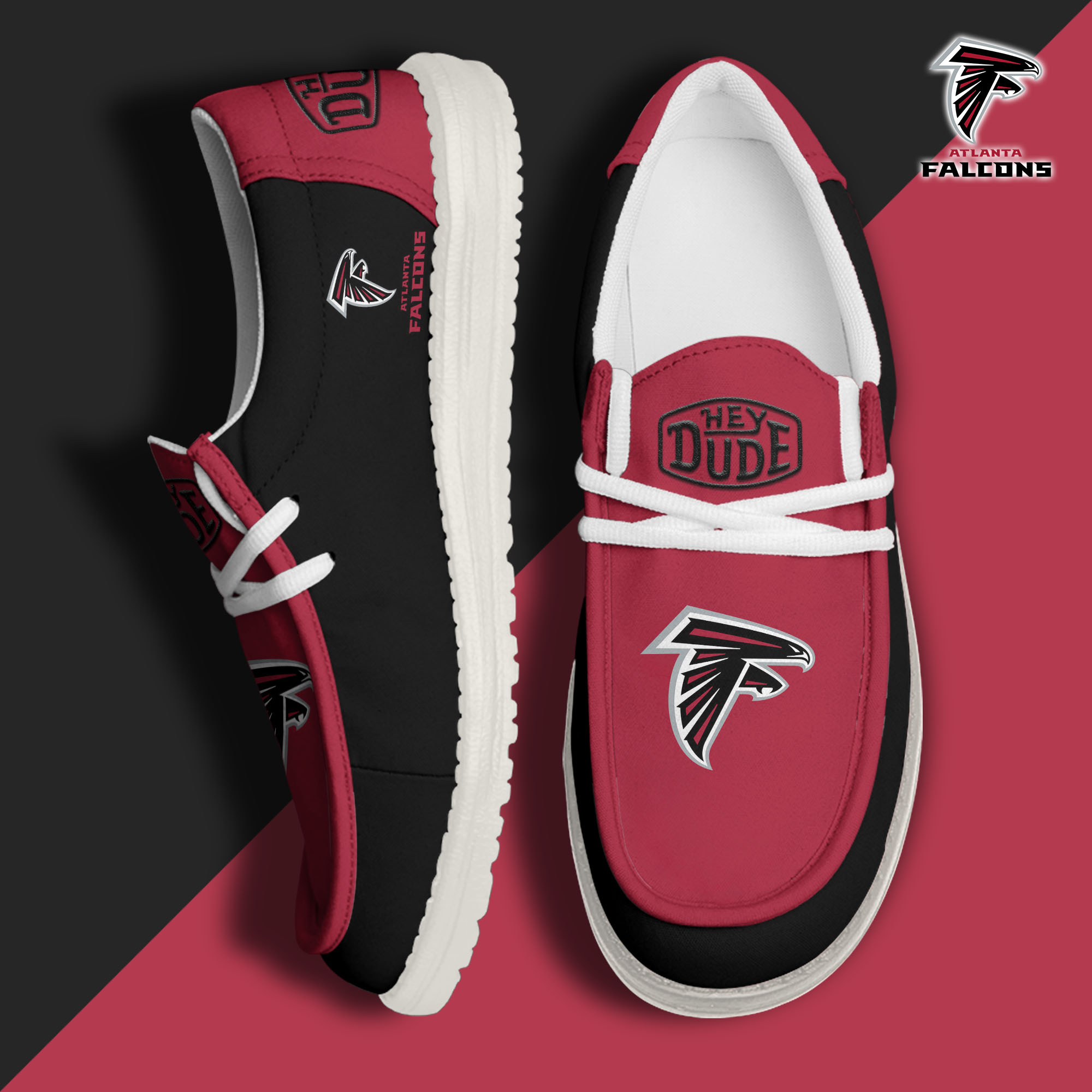 footweareliteatlanta falcons custom name hey dude shoes bemvo