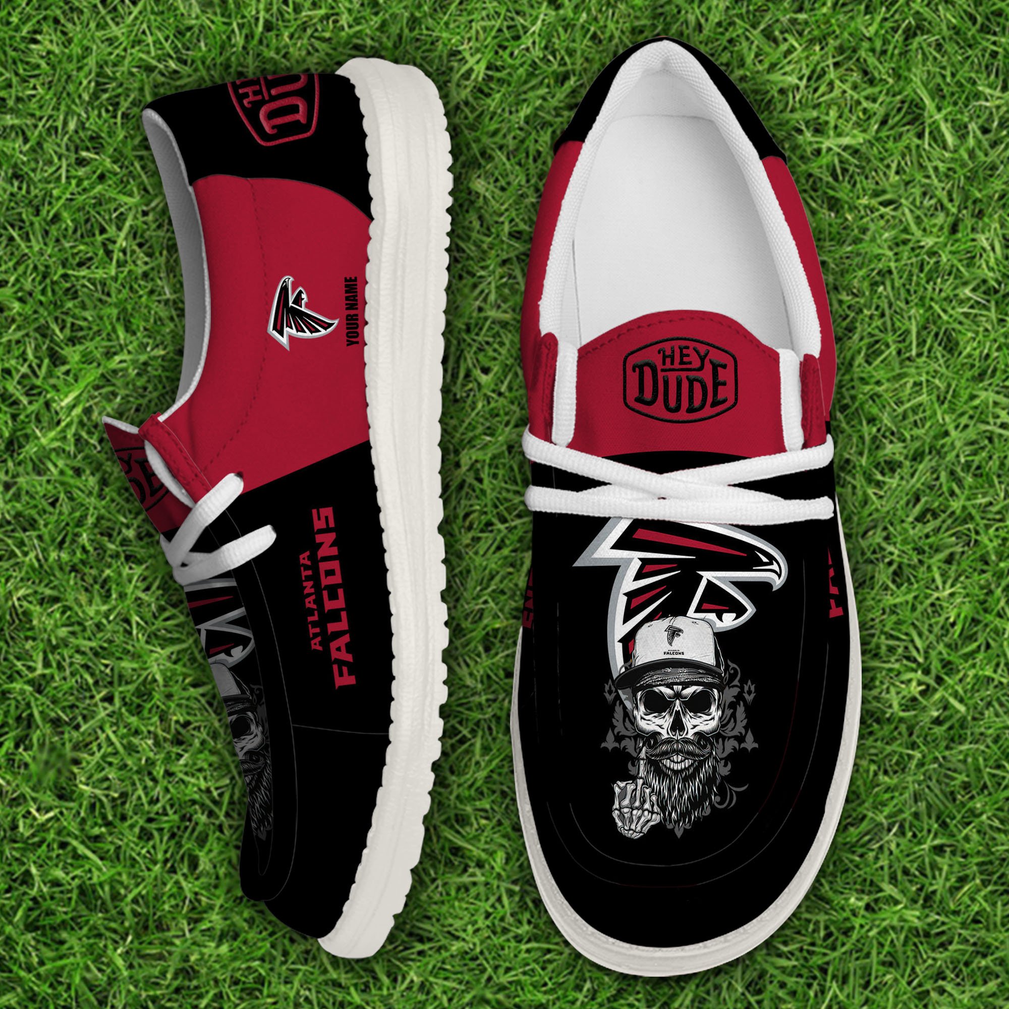 footweareliteatlanta falcons custom name hey dude shoes dg1fx