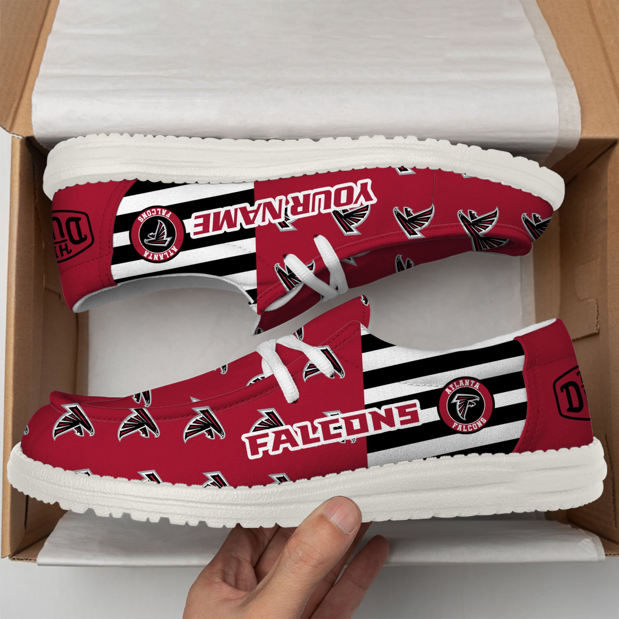 footweareliteatlanta falcons custom name hey dude shoes ov544