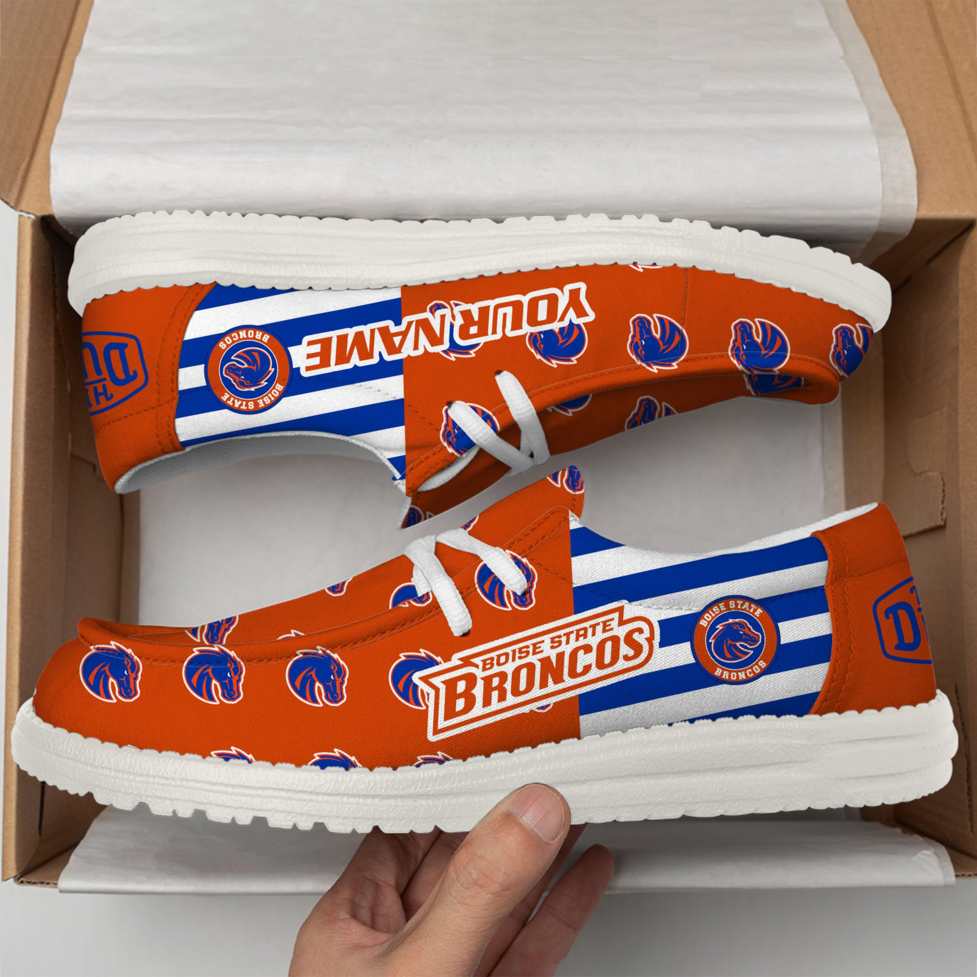 footweareliteboise state broncos custom name hey dude shoes 5lb2y