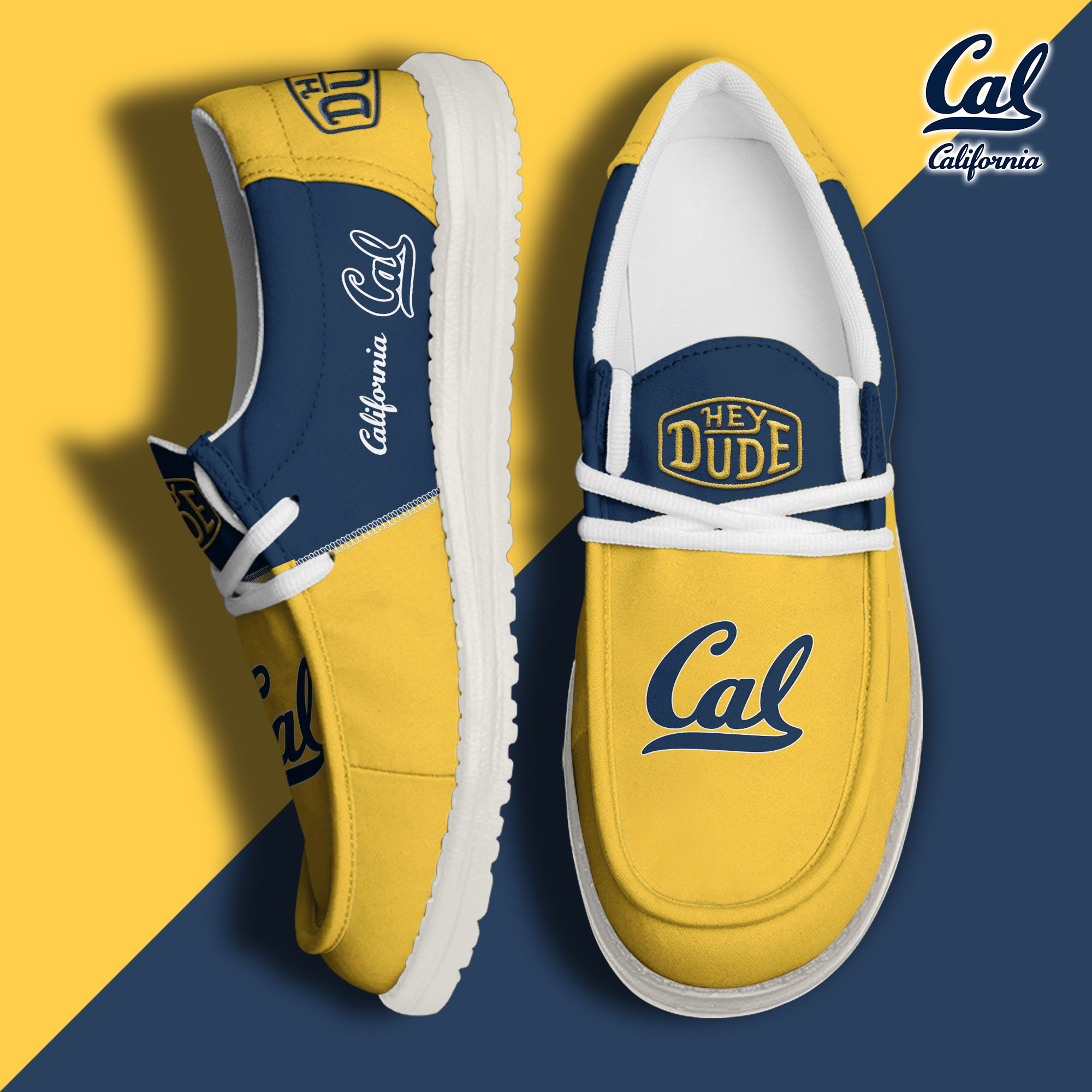 footwearelitecalifornia golden bears custom name hey dude shoes lltpb