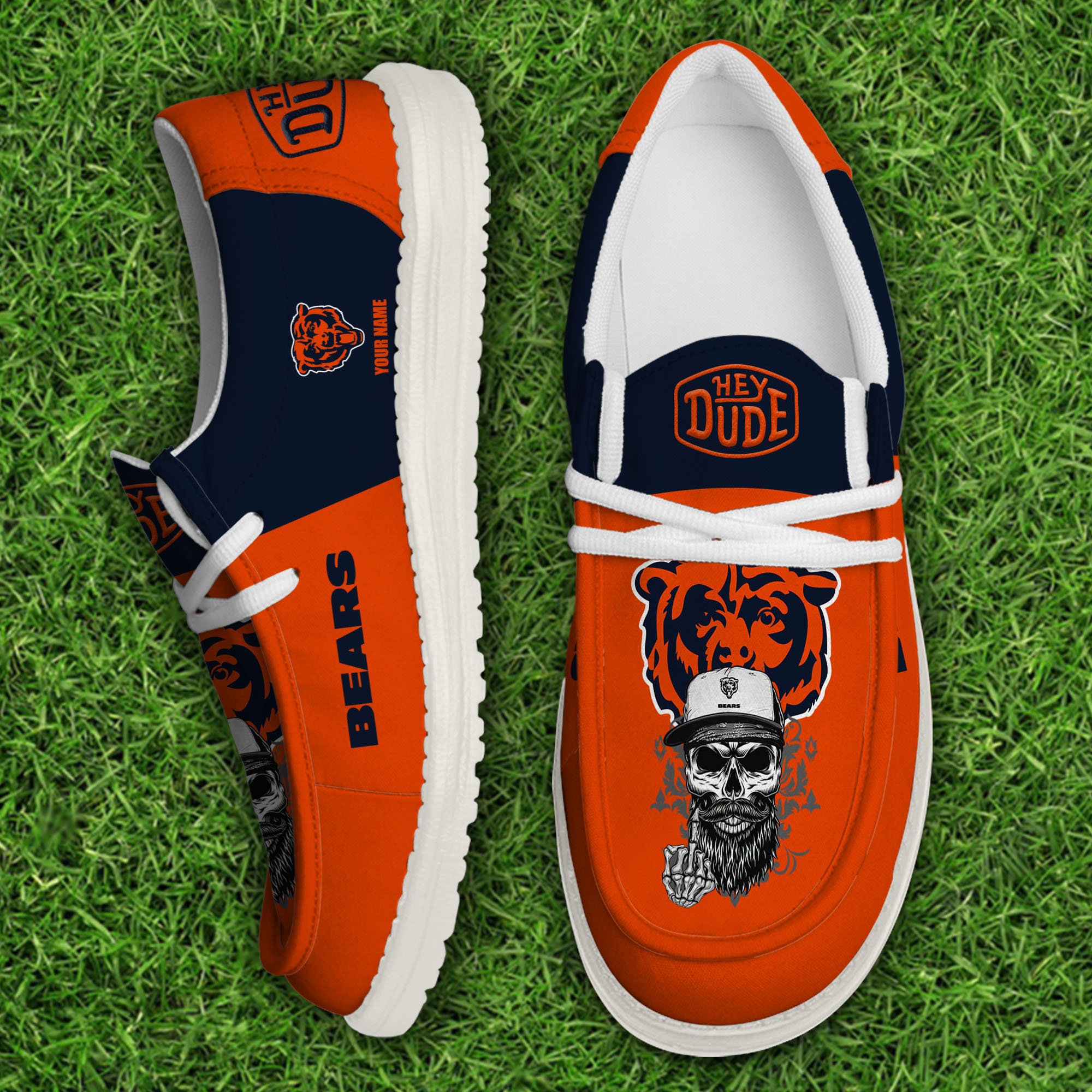 footwearelitechicago bears custom name hey dude shoes cflo5