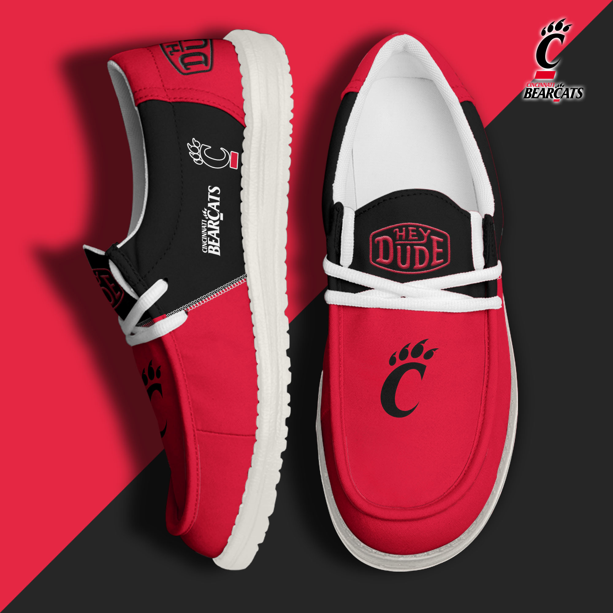 footwearelitecincinnati bearcats custom name hey dude shoes ecnz8