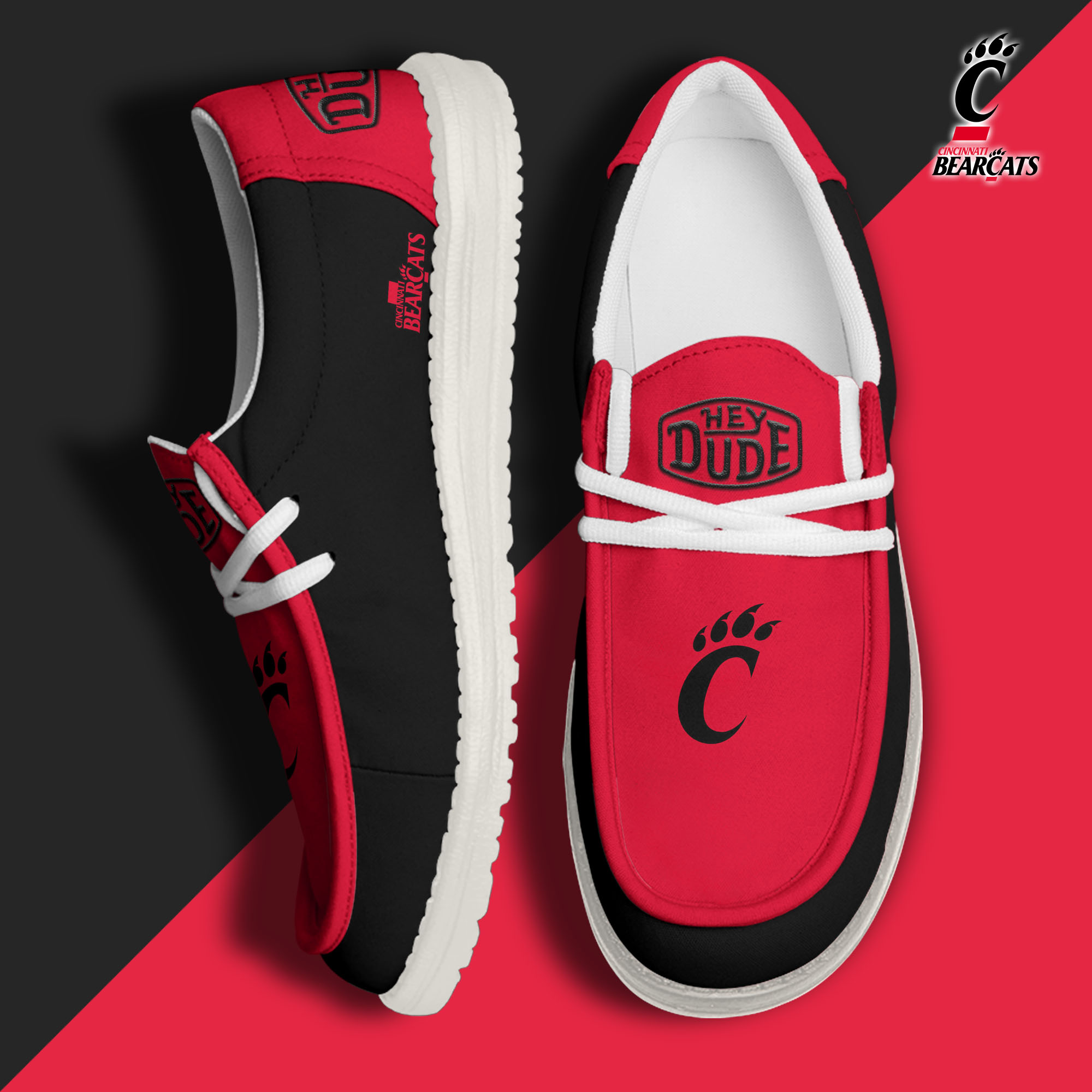 footwearelitecincinnati bearcats custom name hey dude shoes nqdkb