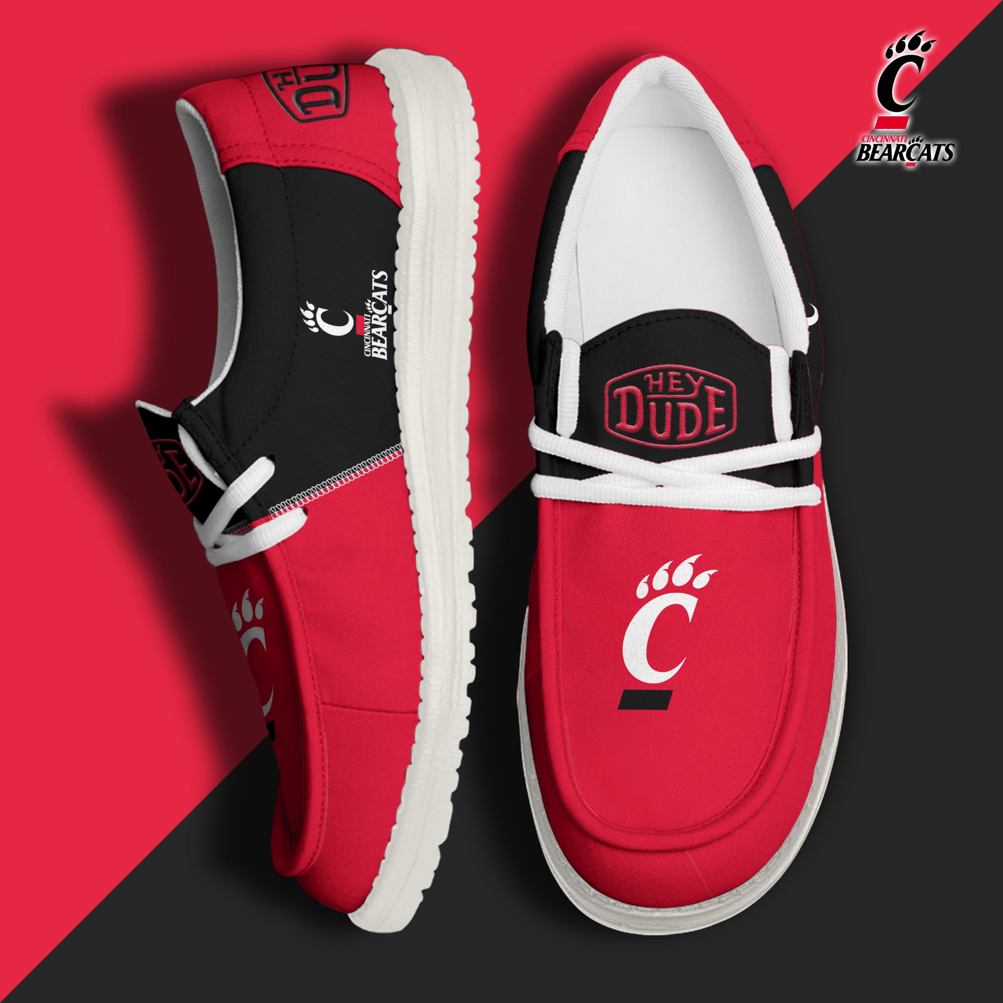 footwearelitecincinnati bearcats custom name hey dude shoes yz6dy